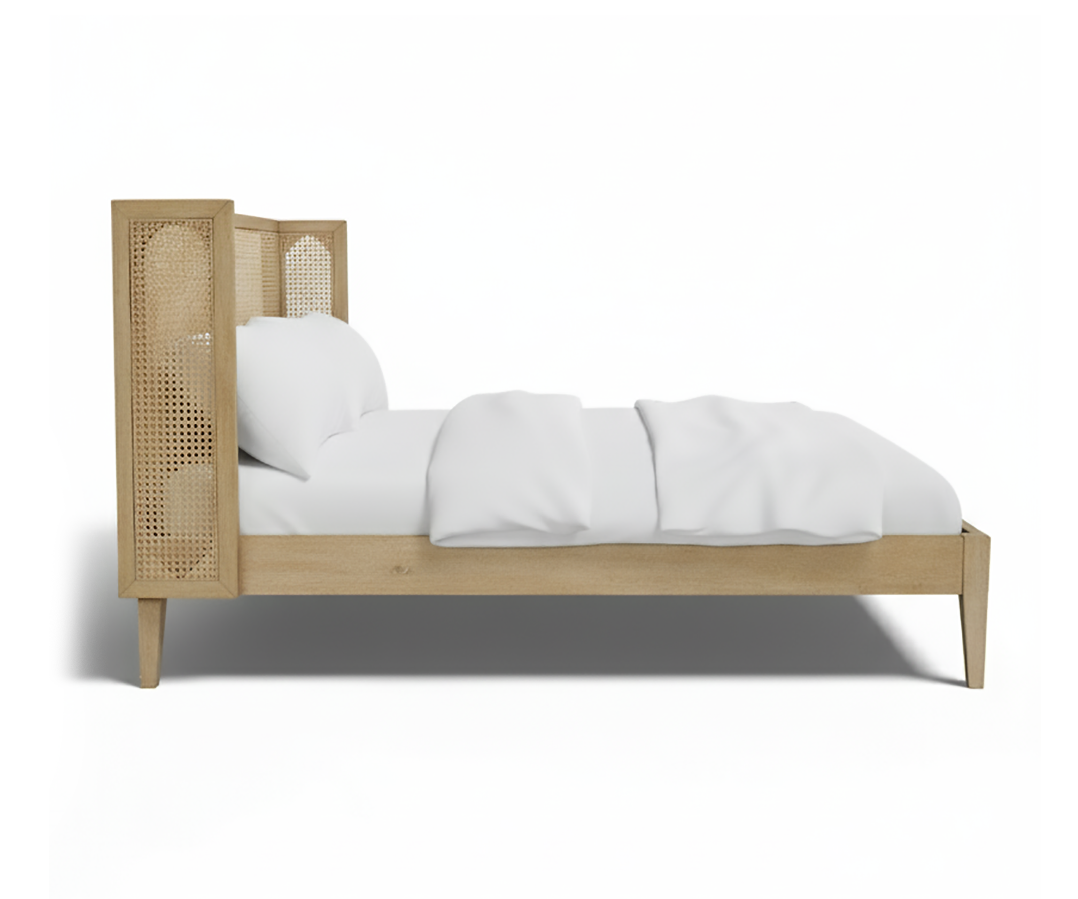 Arden Acacia Wood Cane Panel Bed