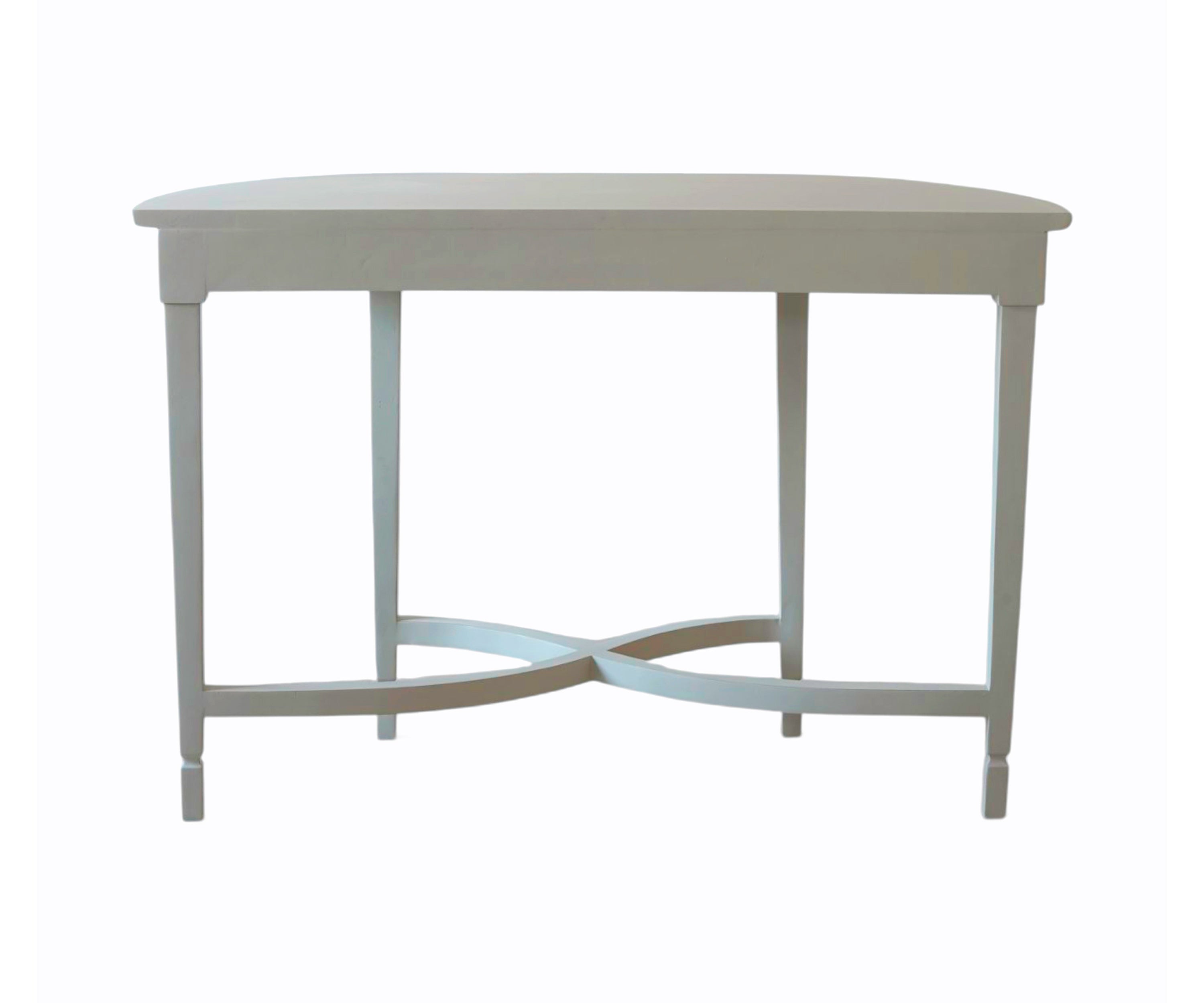 Gustavian Solid Wood Console Table - Distressed White