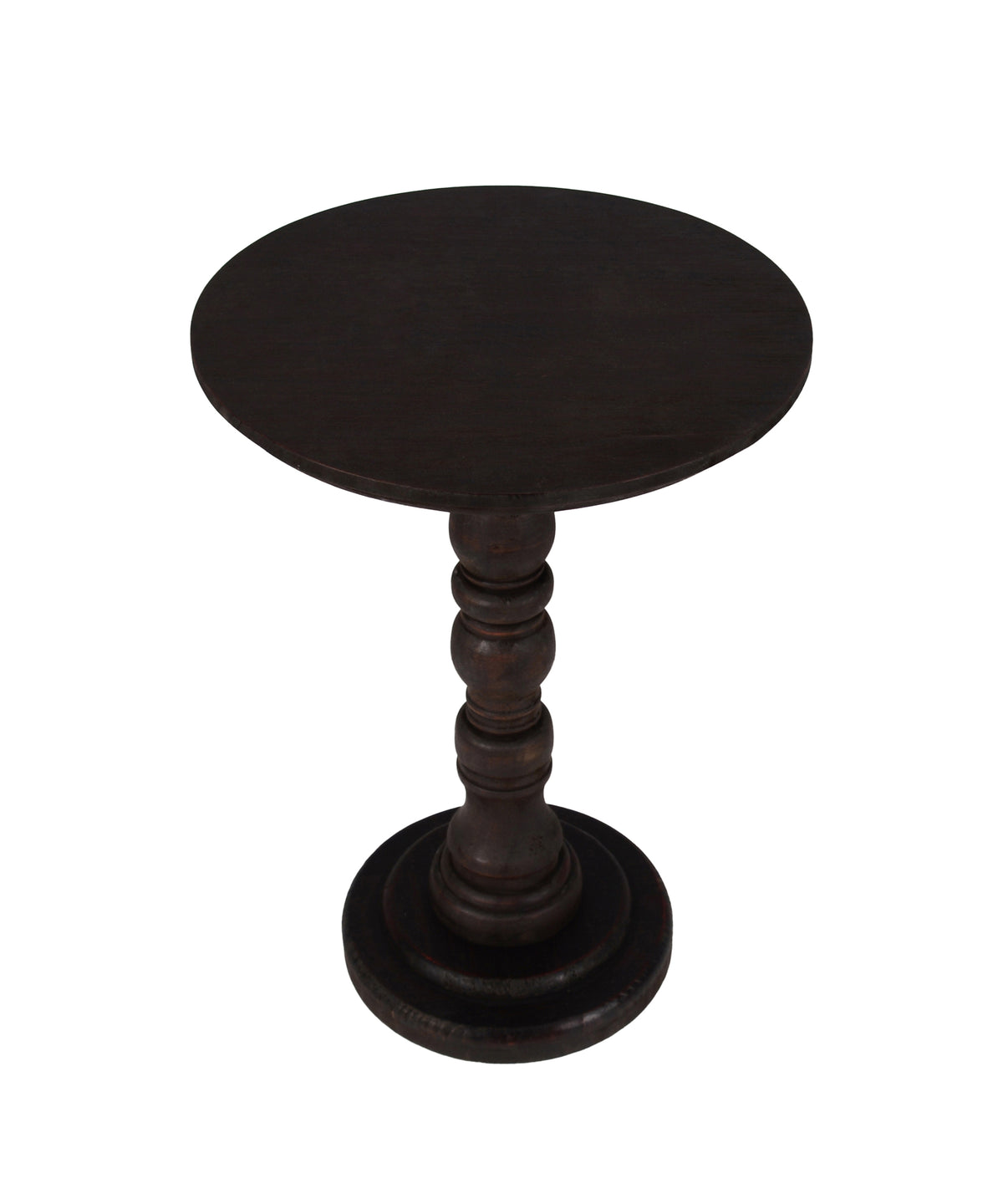 Round Turned Baluster Pedestal Accent Table