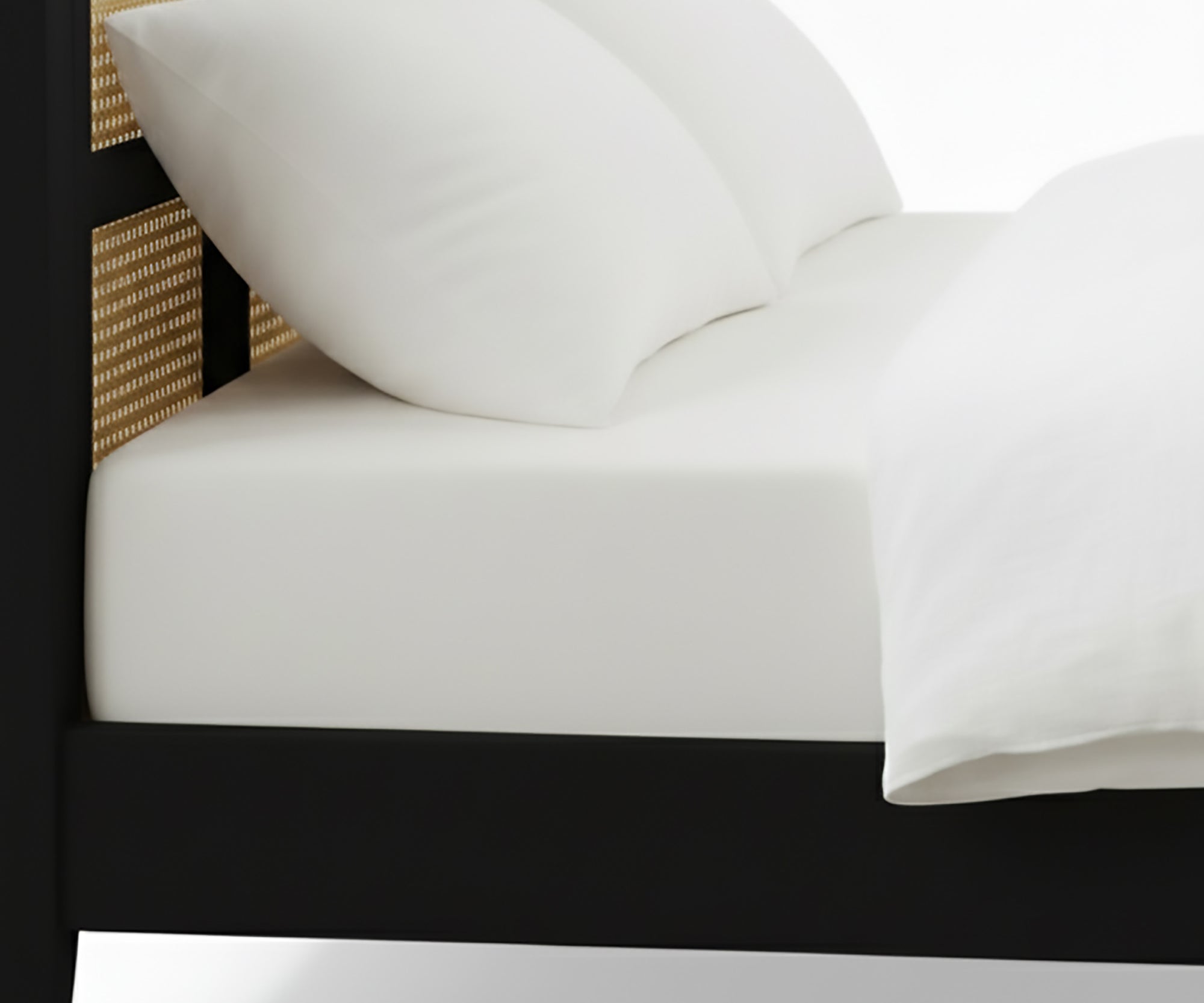 Noir Acacia Wood Cane Poster Bed