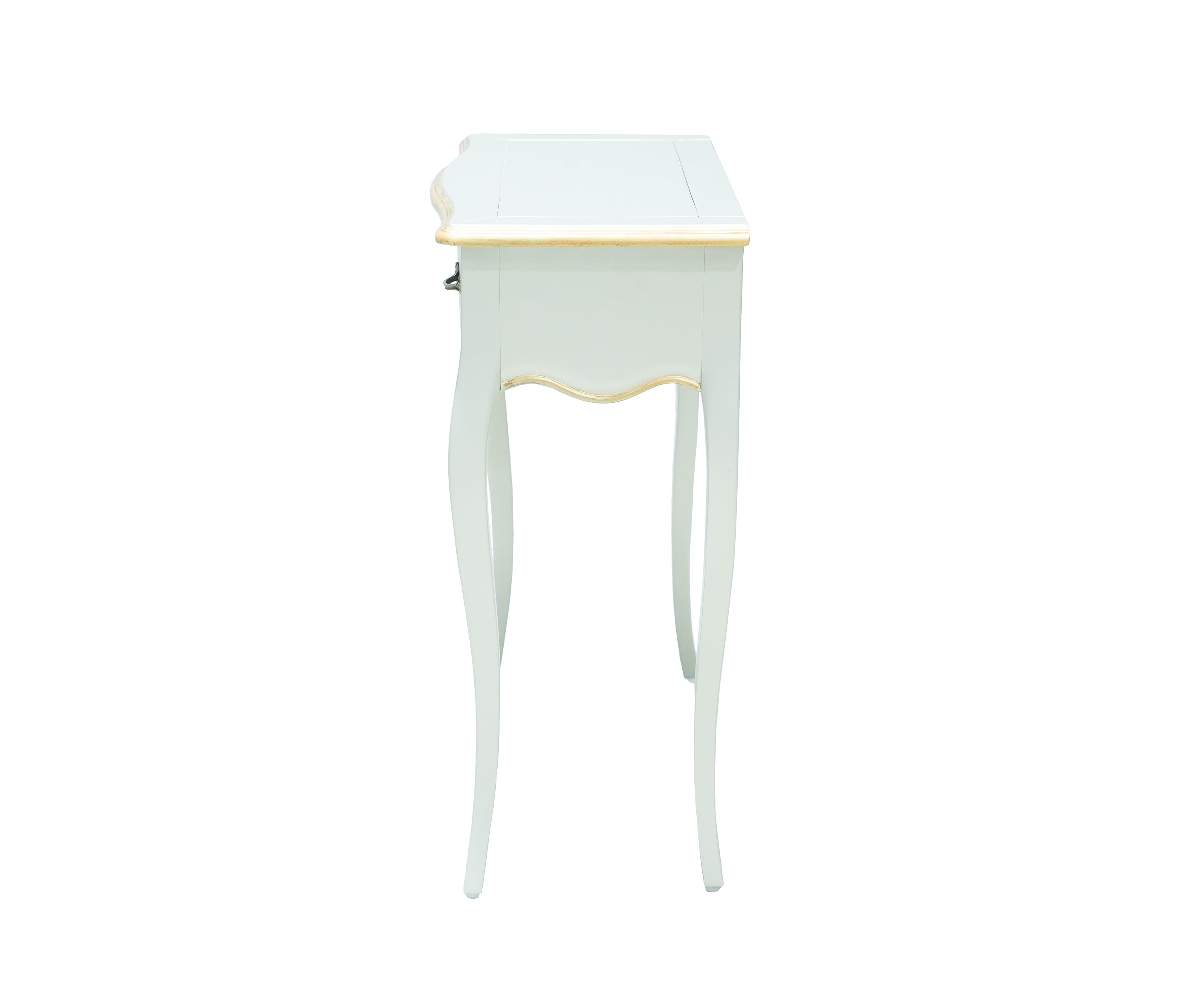 Provincial French Curved Scallop Grey & Gold Console