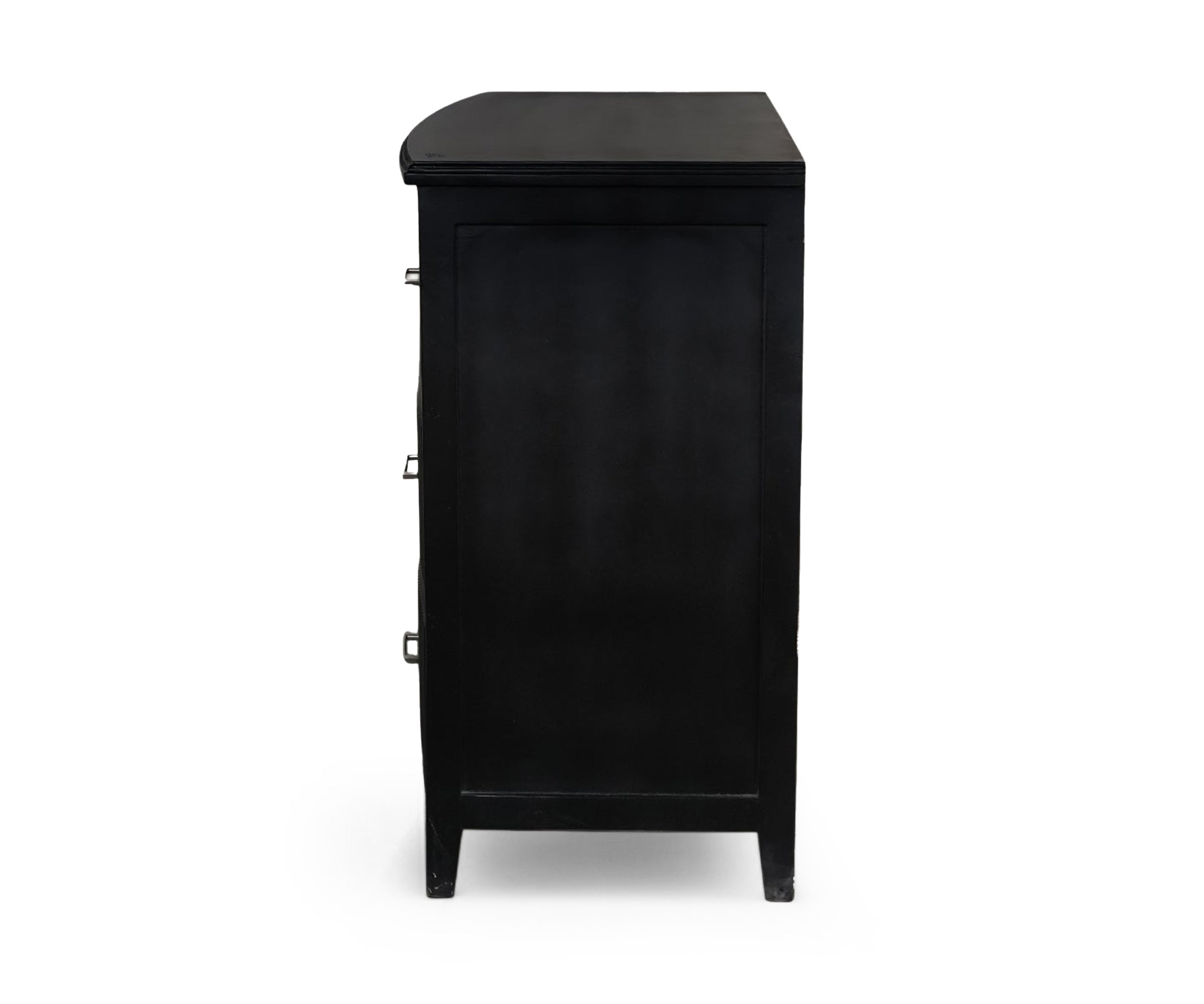 Modern Black Fluted 3 Drawer Chest of Drawers