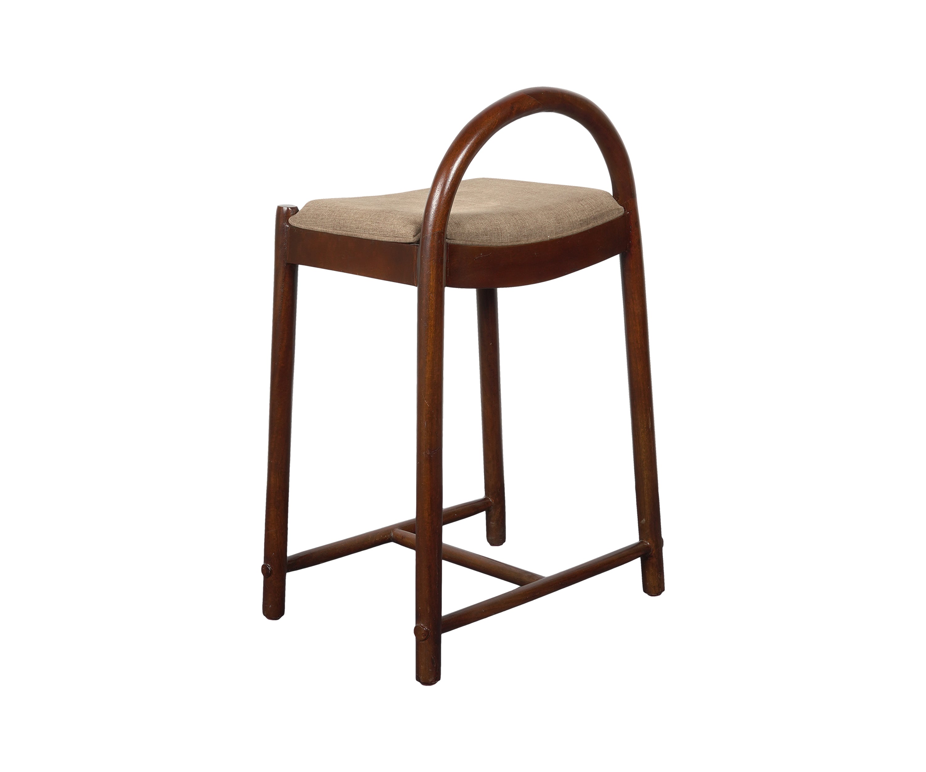 Arched Wooden Bar Chair with Upholstered Seat