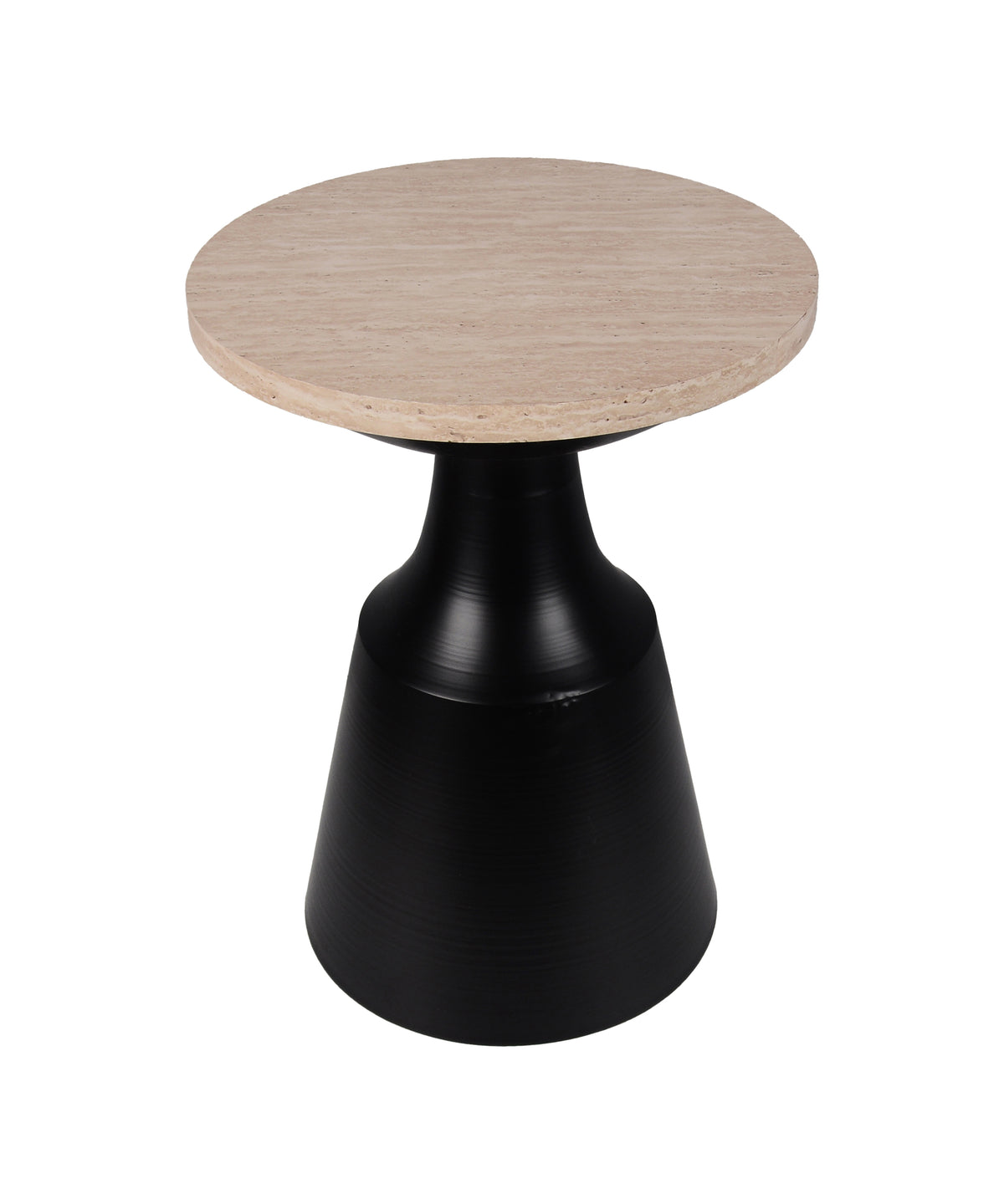 Minimalist Two Toned Black Sculptural End Table