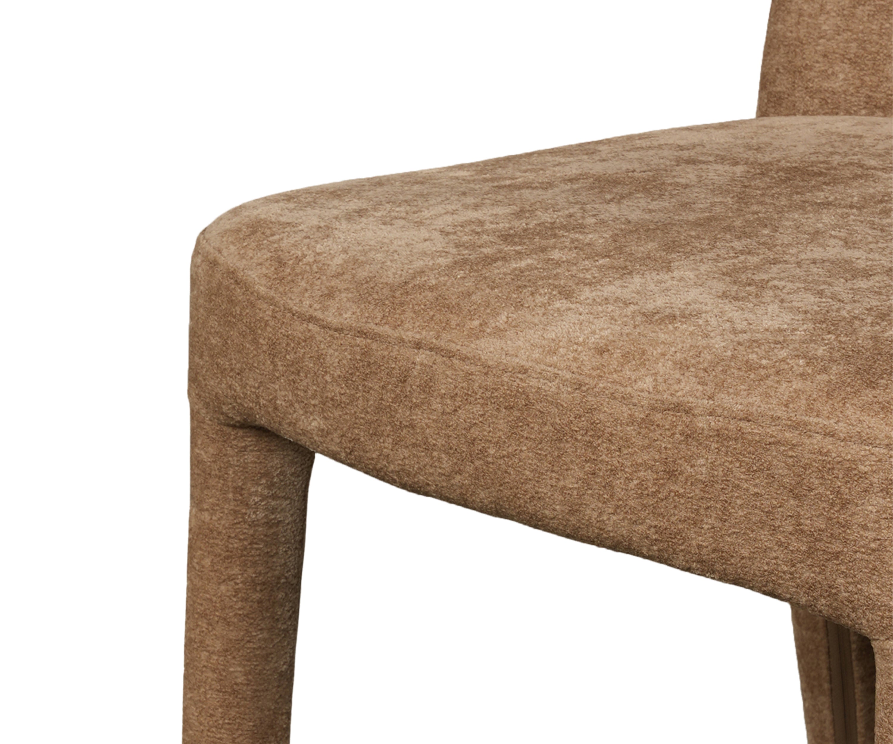 Beige Fully Upholstered Arched Back Dining Chair