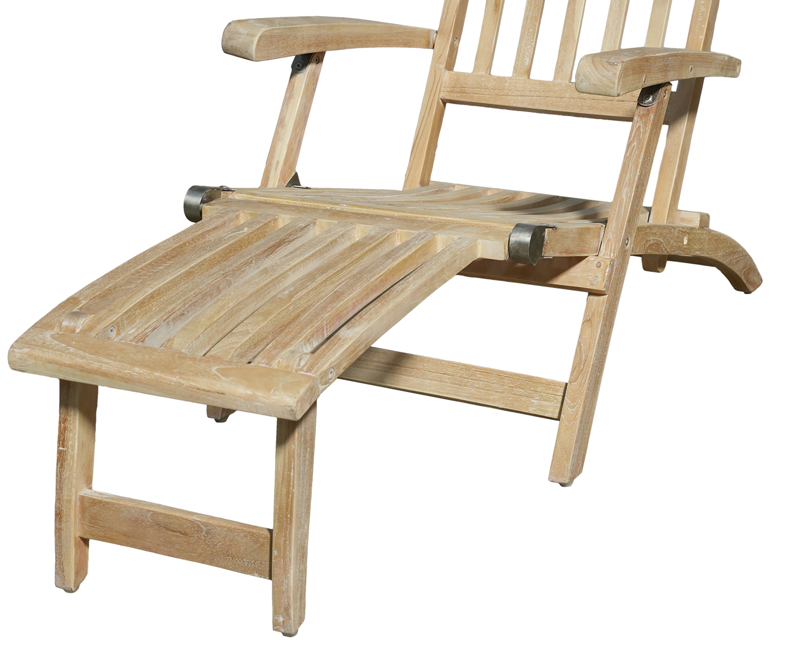 Teak Steamer Deck Chair with Adjustable Reclining Back