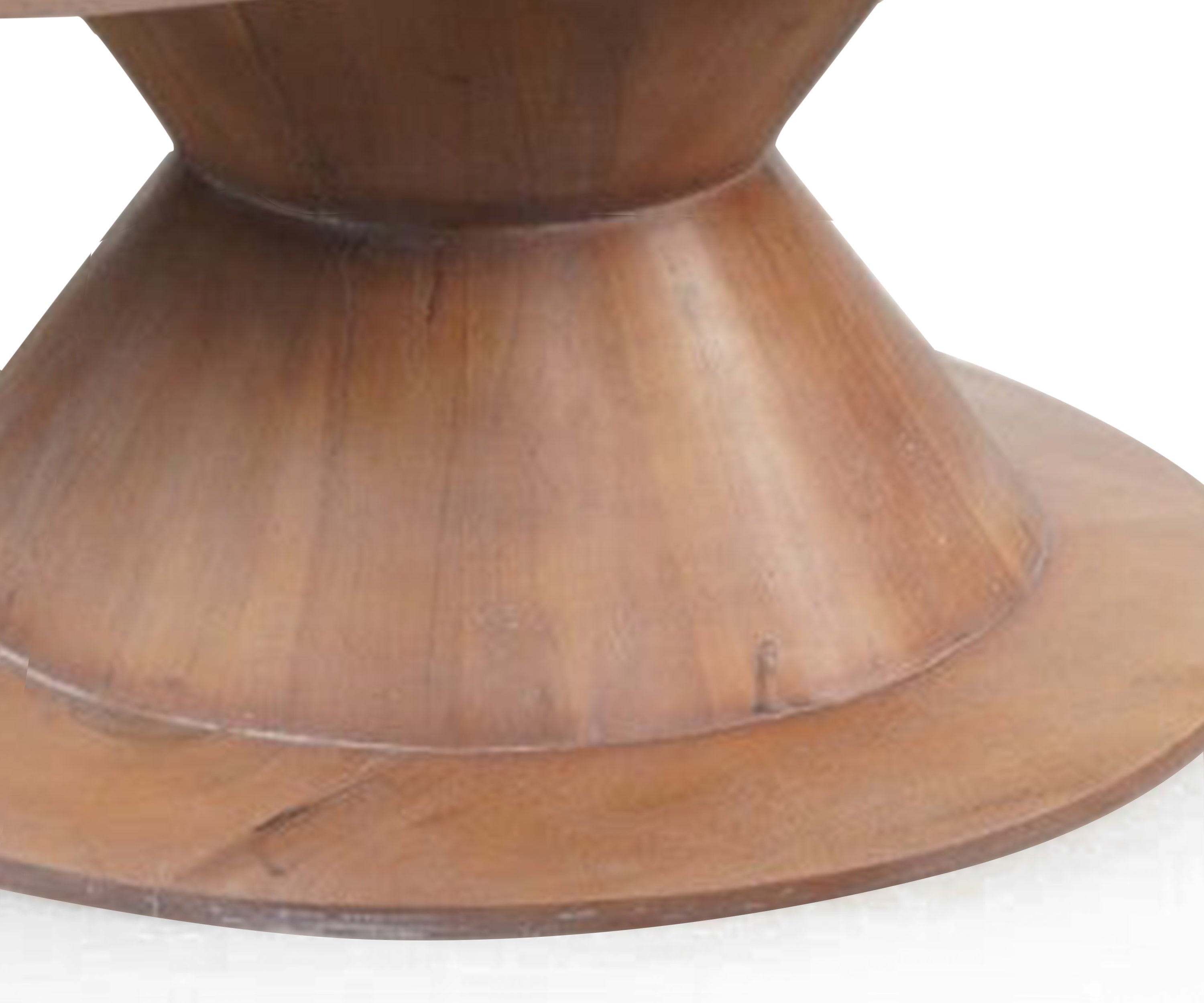 Oval Solid Wood Coffee Table with Pedestal Base
