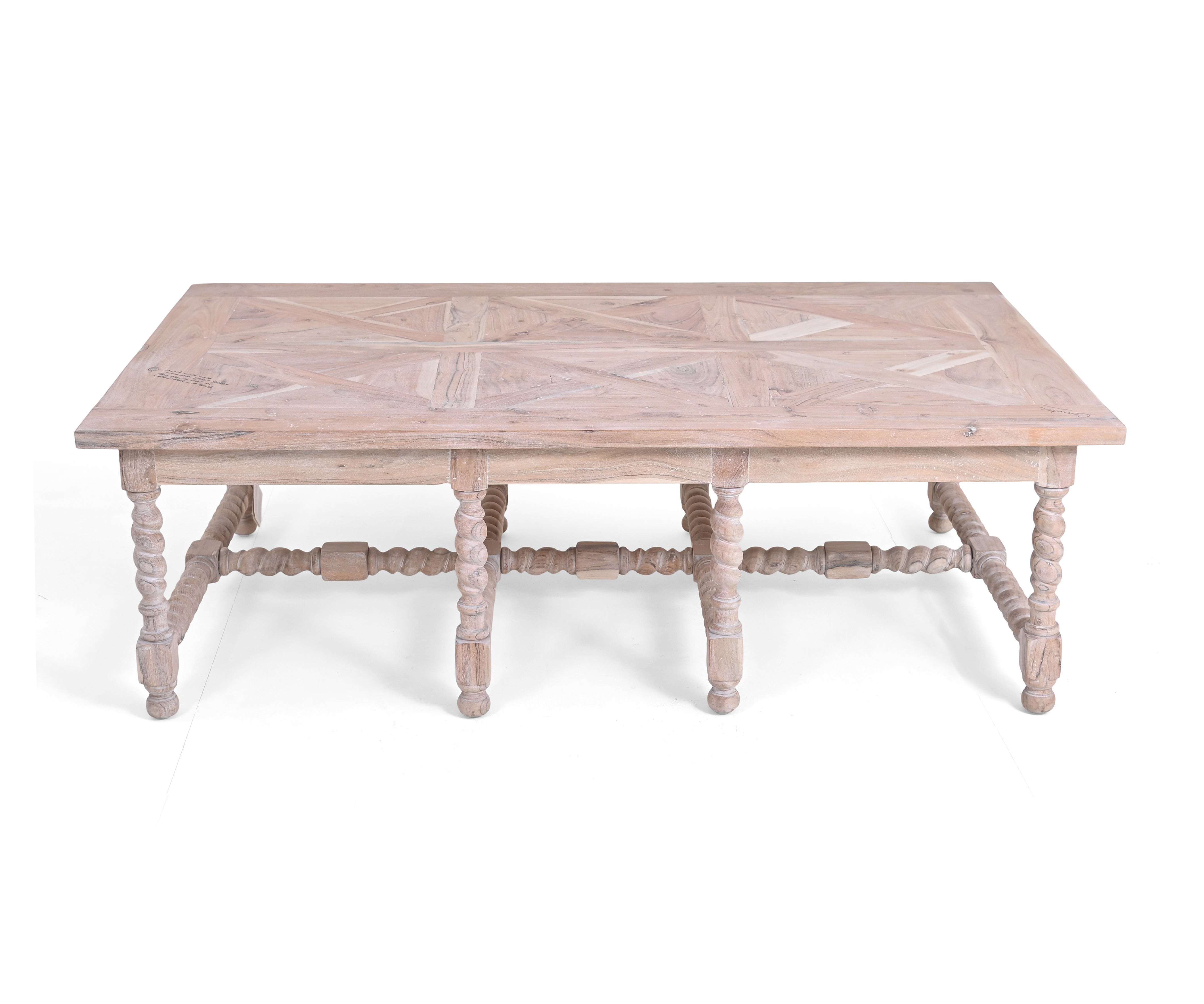 Barley Twist Solid Wood Coffee Table - Pink