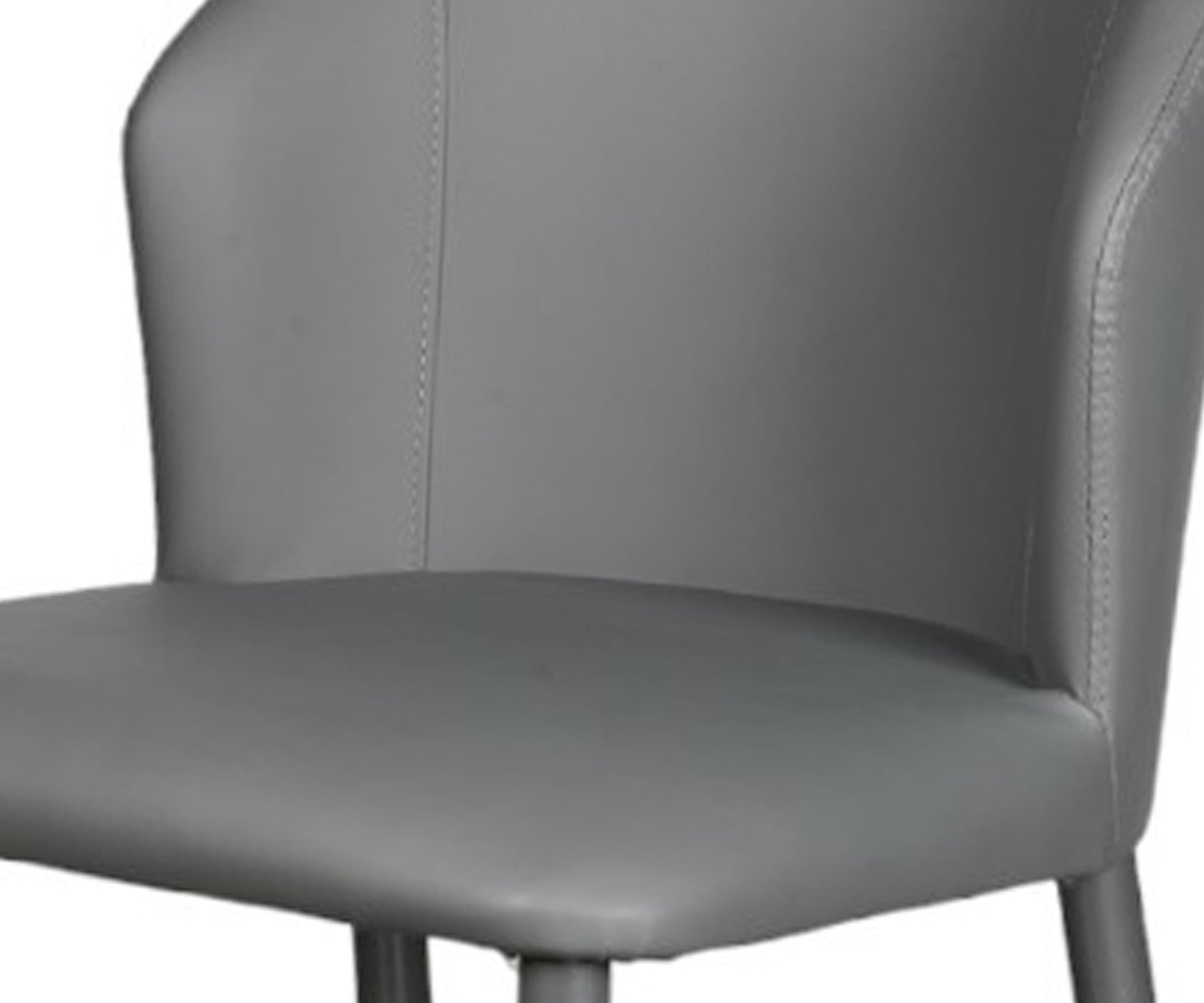 Grey Barrel Back Chair with Tapered Legs