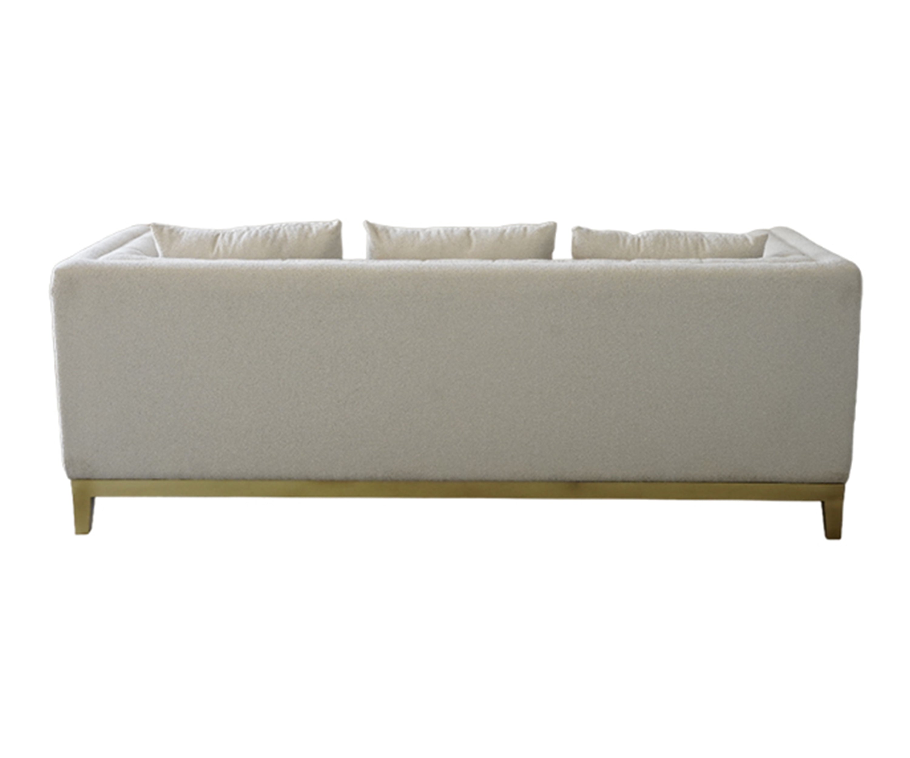 Cream Bouclé 3 Seater Sofa with Gold Base