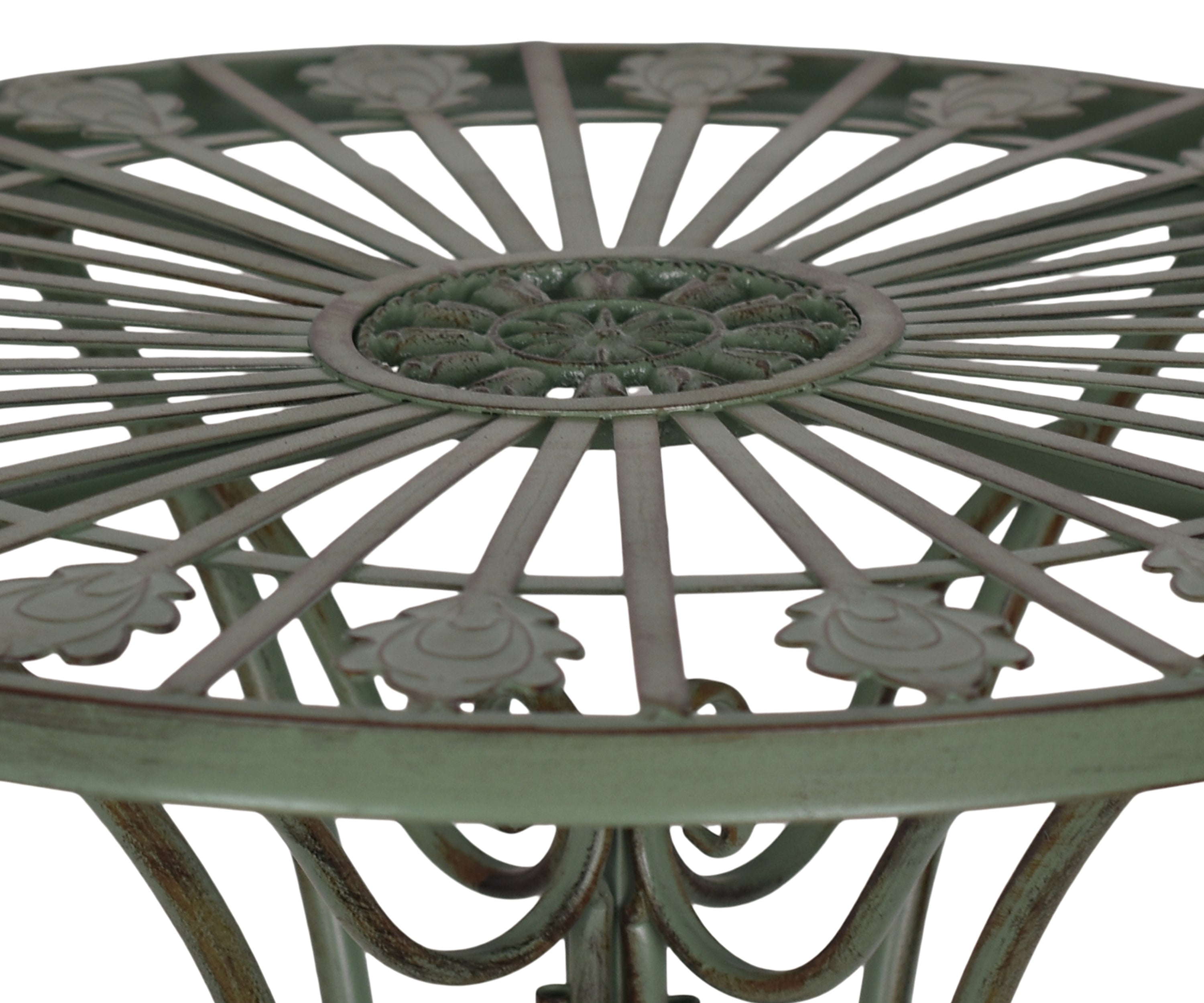 Vintage Metal Round Accent Table