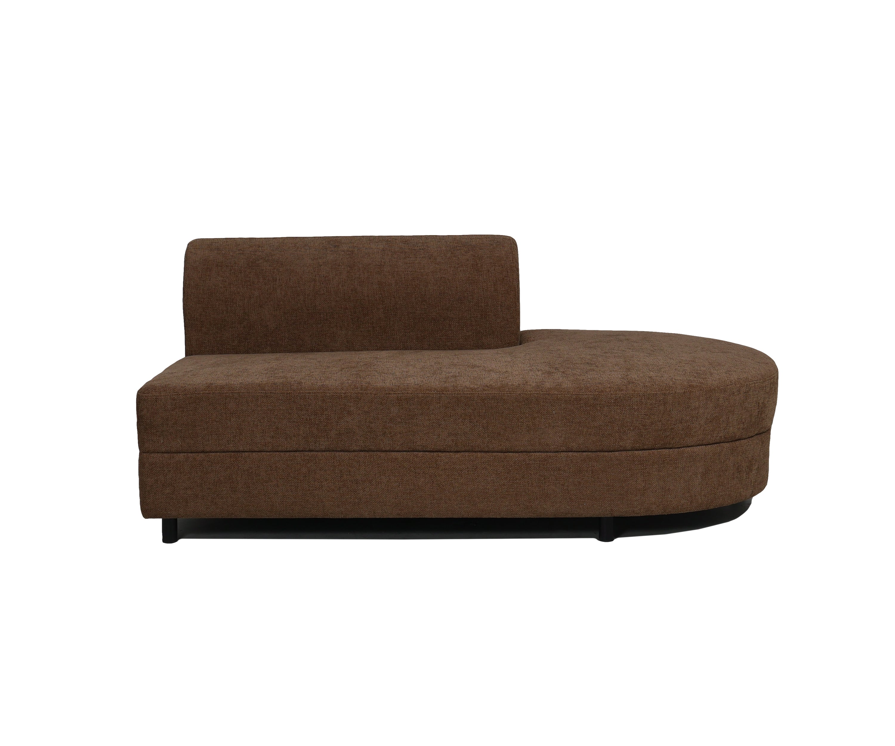 Bouclé Curved Sectional Sofa in Warm Mocha Brown