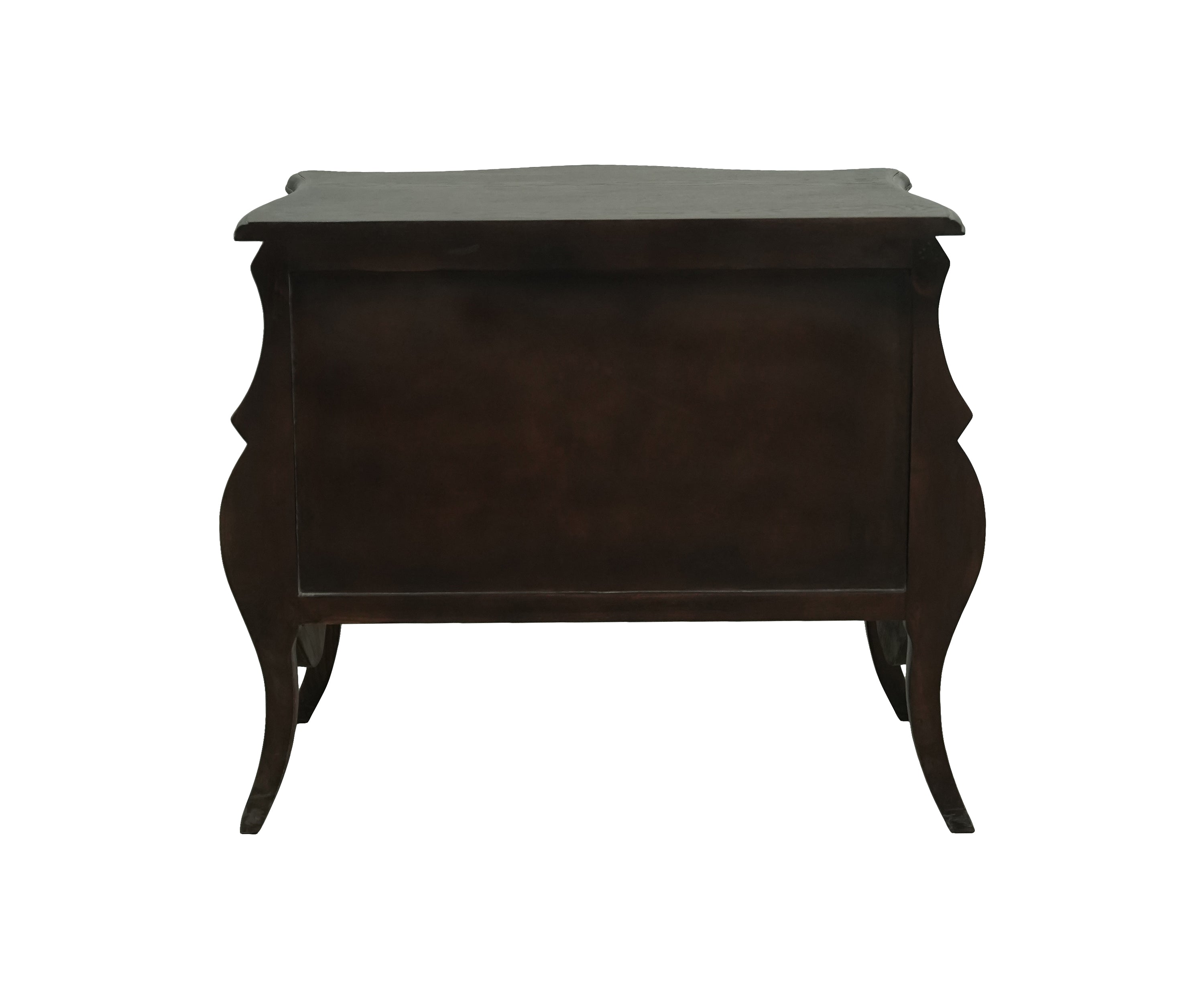 Classic Curved 2-Drawer Chest of Drawers with Ornate Metal Handles
