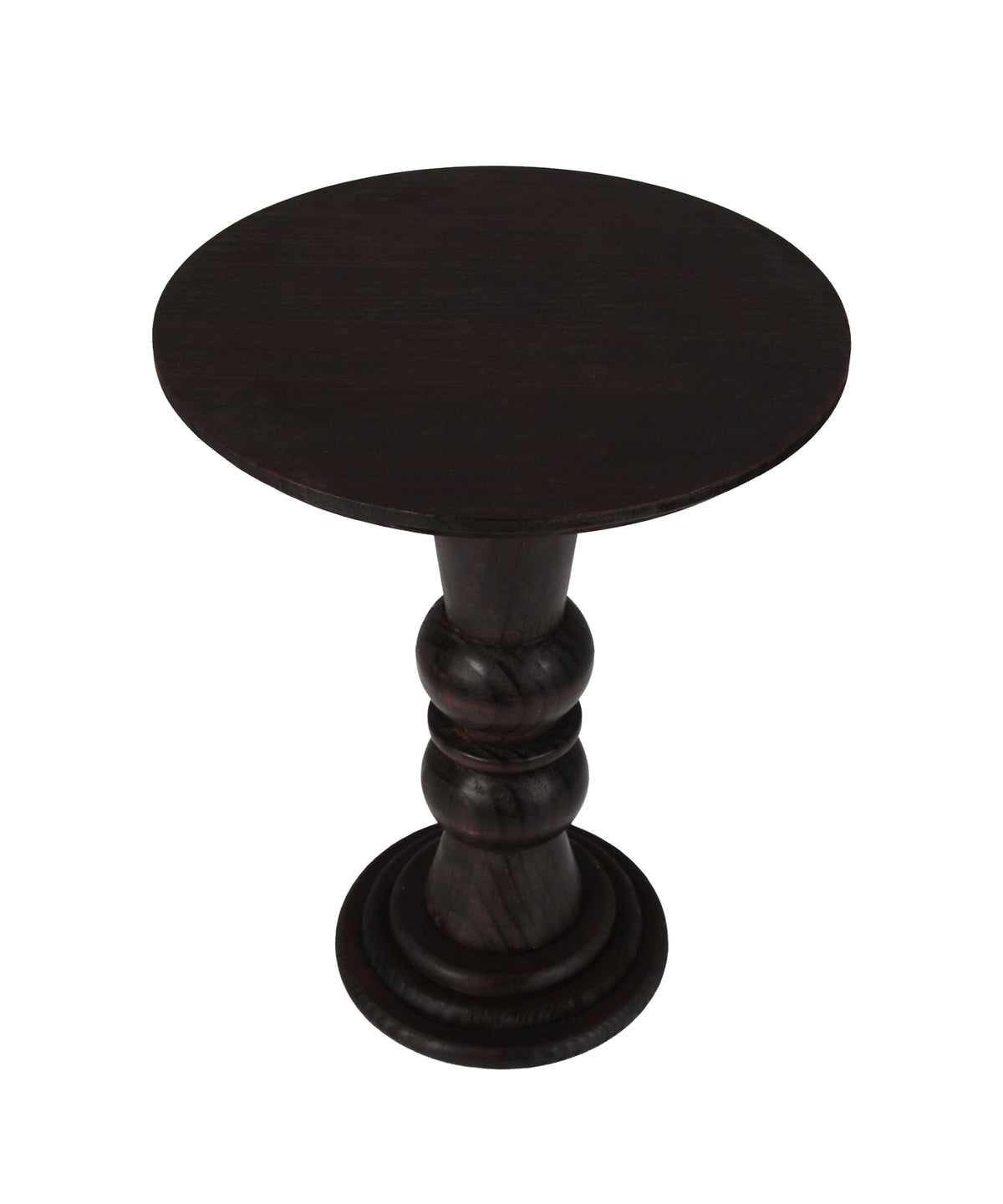 Circular Double Bobbin Pedestal End Table
