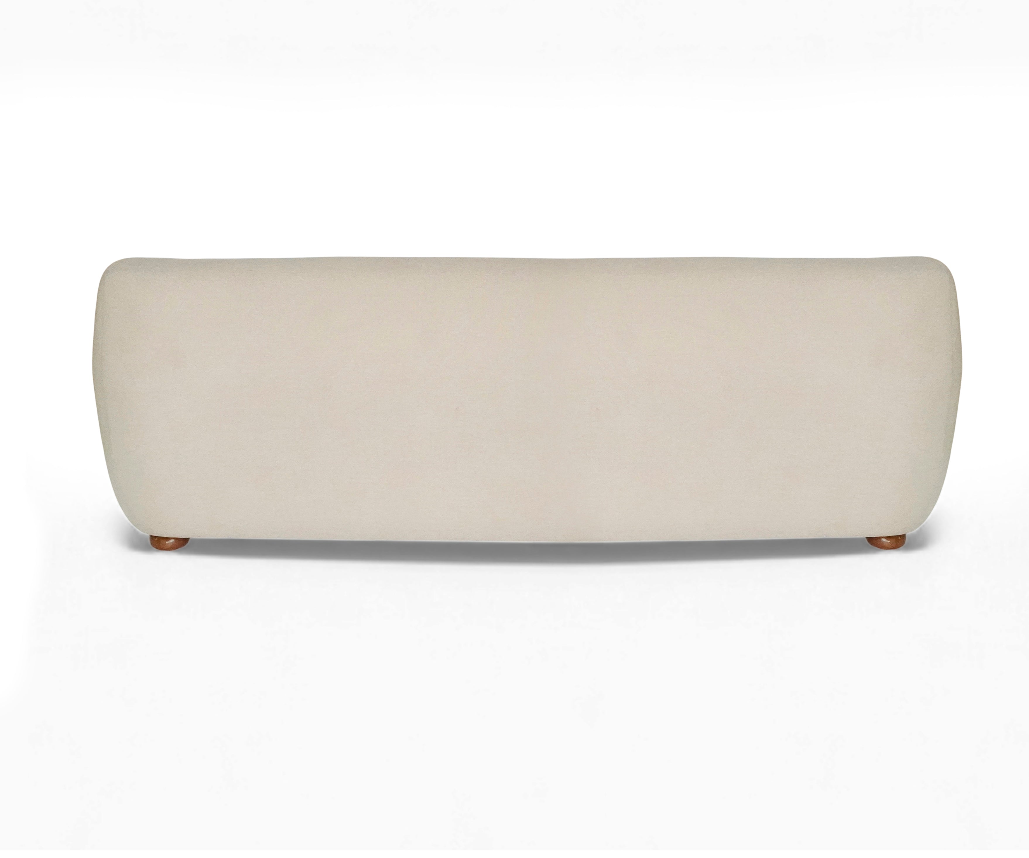 Sloped Arm Linen 3 seater Sofa with Wood Detail