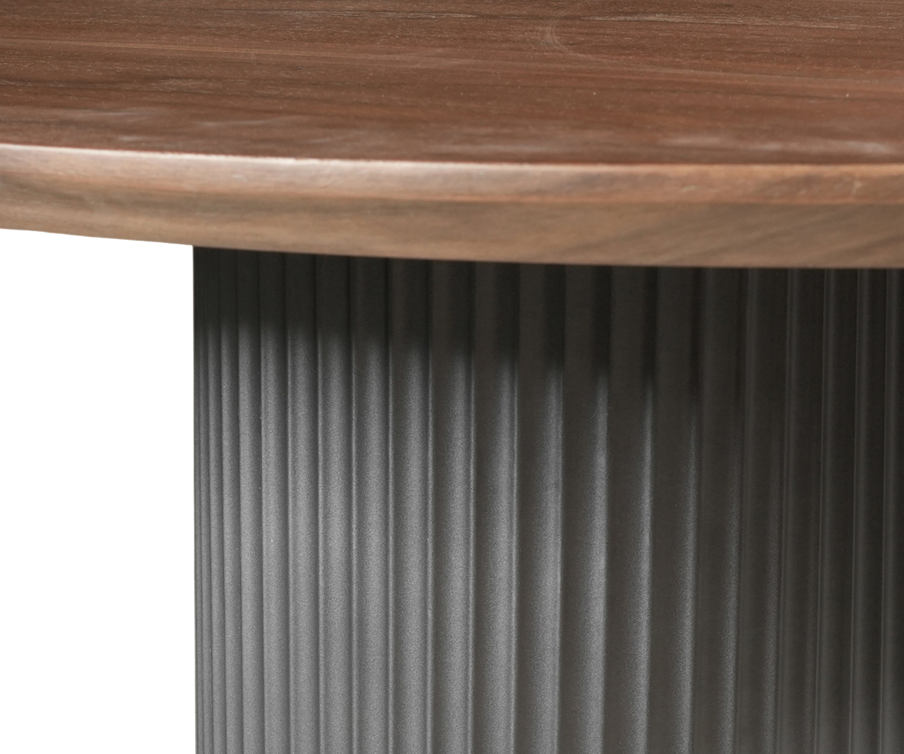 Oval 8 Seater Dining Table with Fluted Pedestal Base
