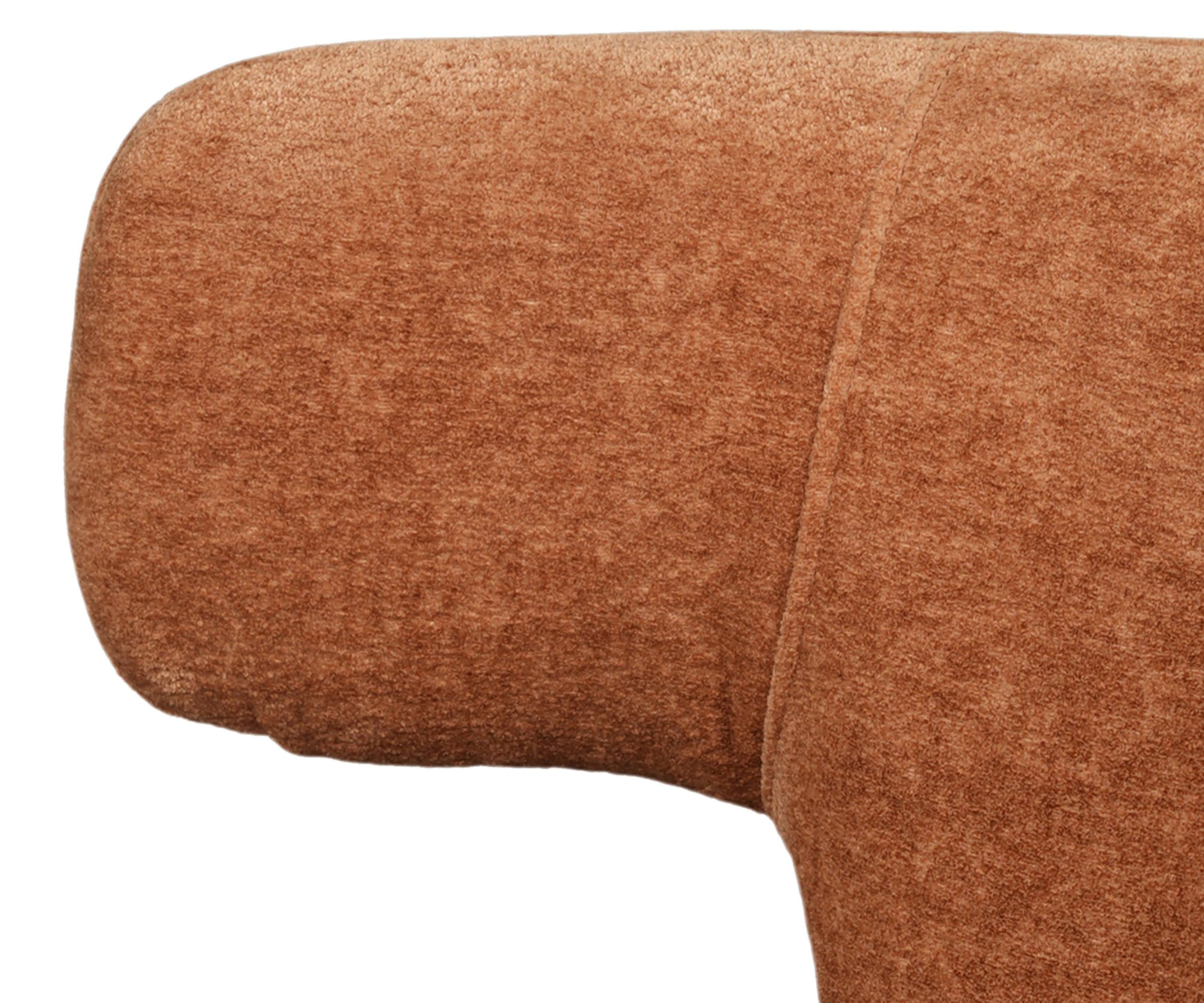 Rust Brown Sculptural Upholstered T-Back Dining Chair