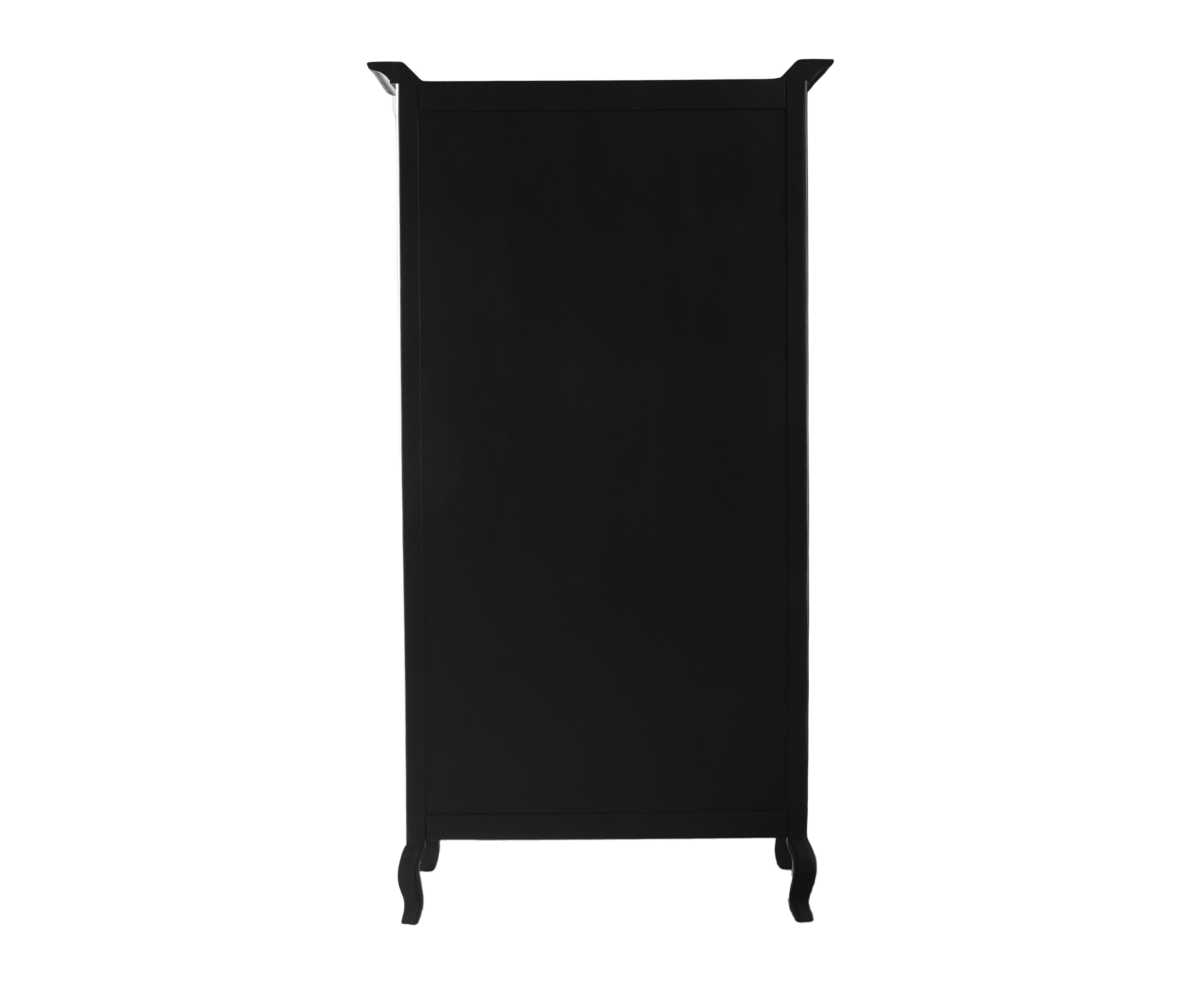 French Provincial Double-Door Wardrobe in Matte Black