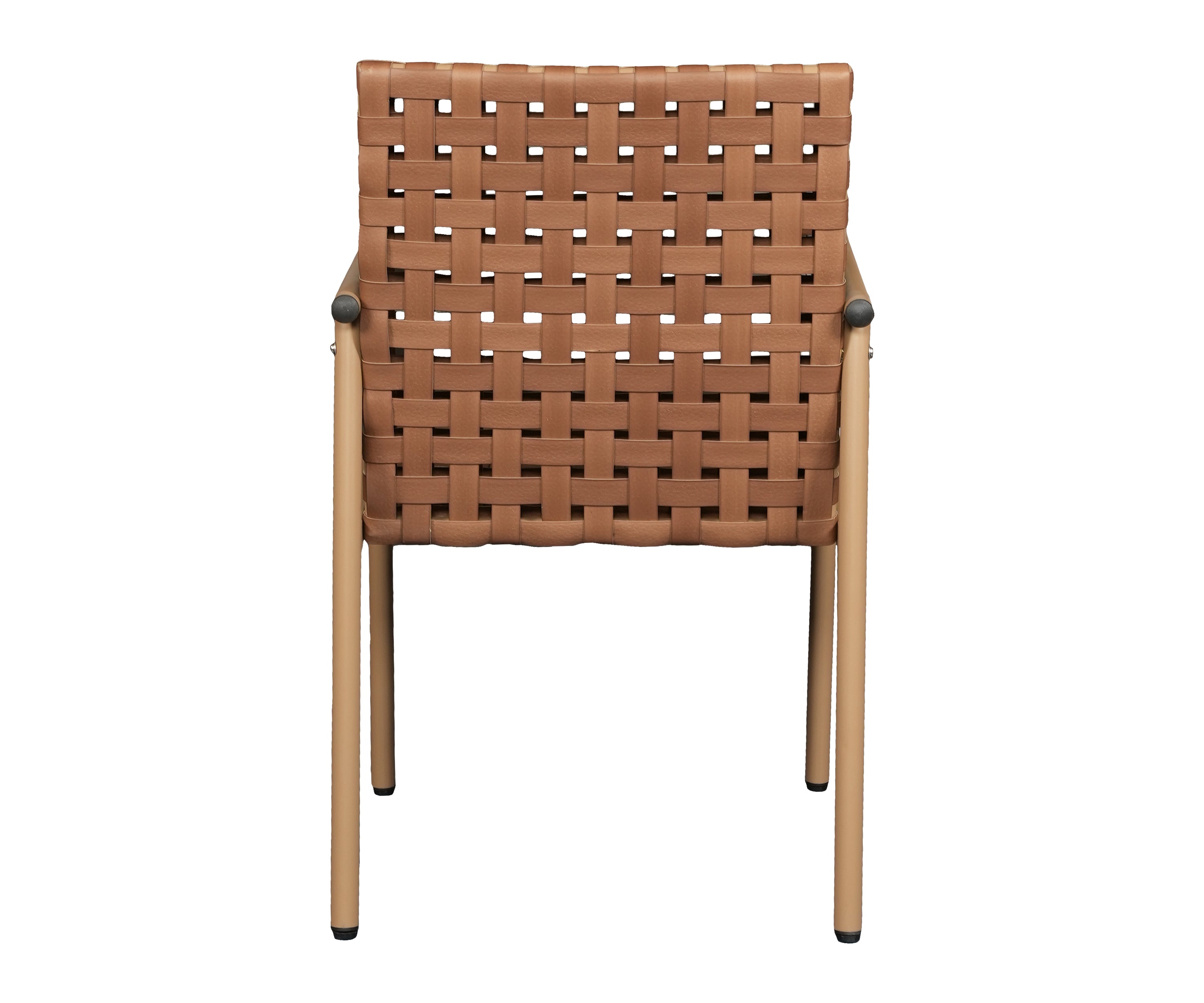 Brown Woven Garden Lounge Chair with Metal Frame