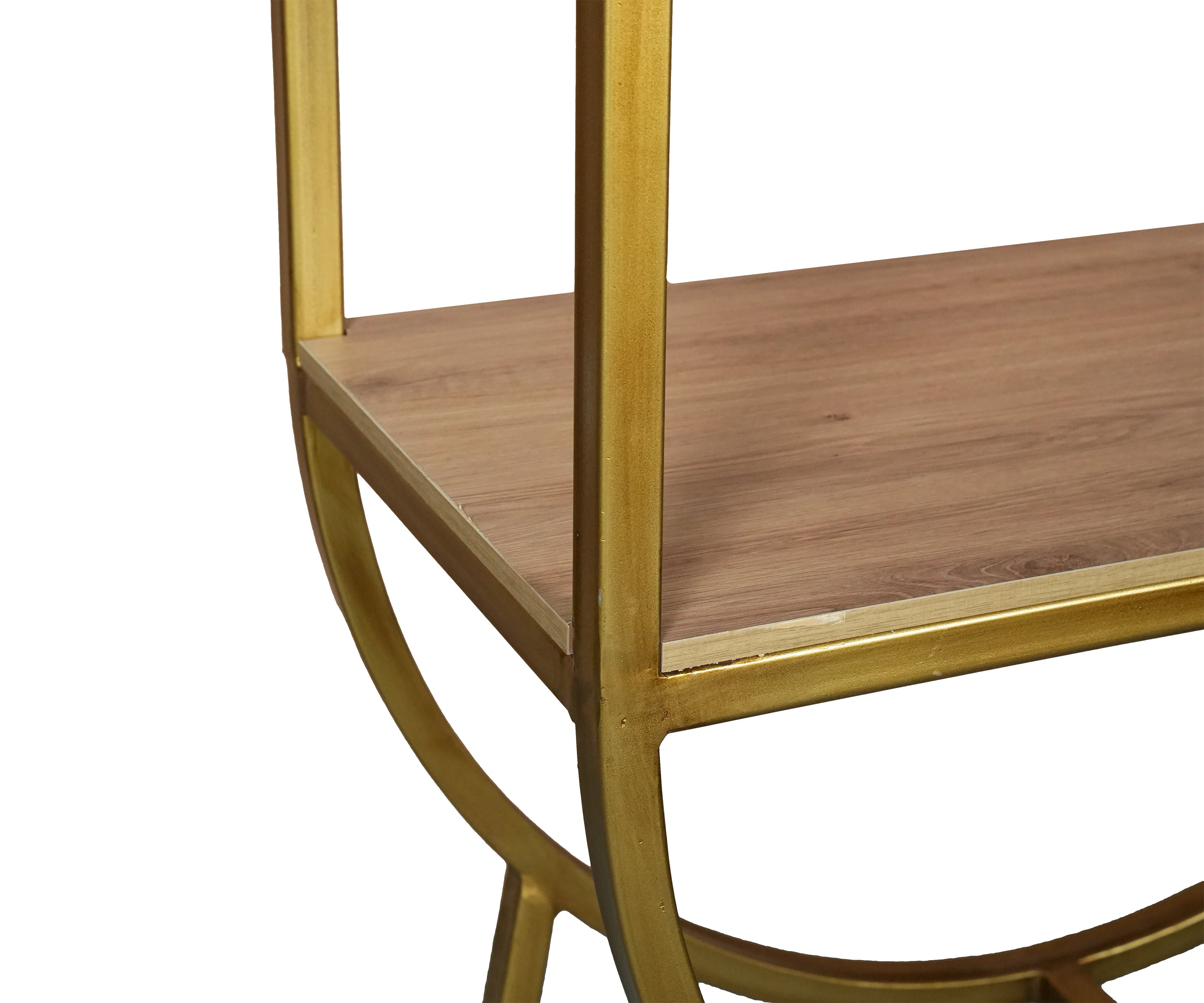 4-Tier Metal Arched Shelf with Wooden Shelves