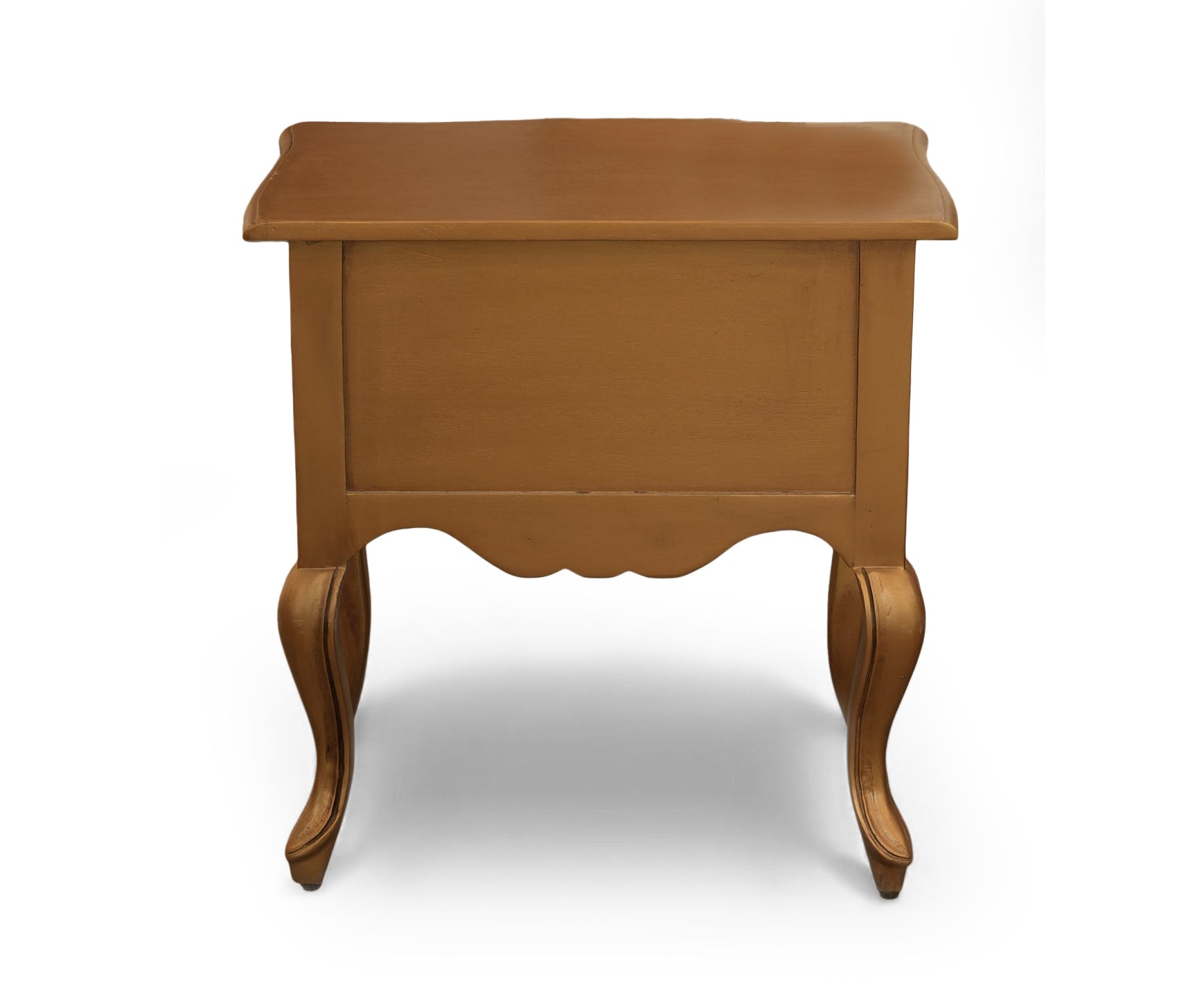 Honey Brown French Carved Acacia 2-Drawer Bed Side Table