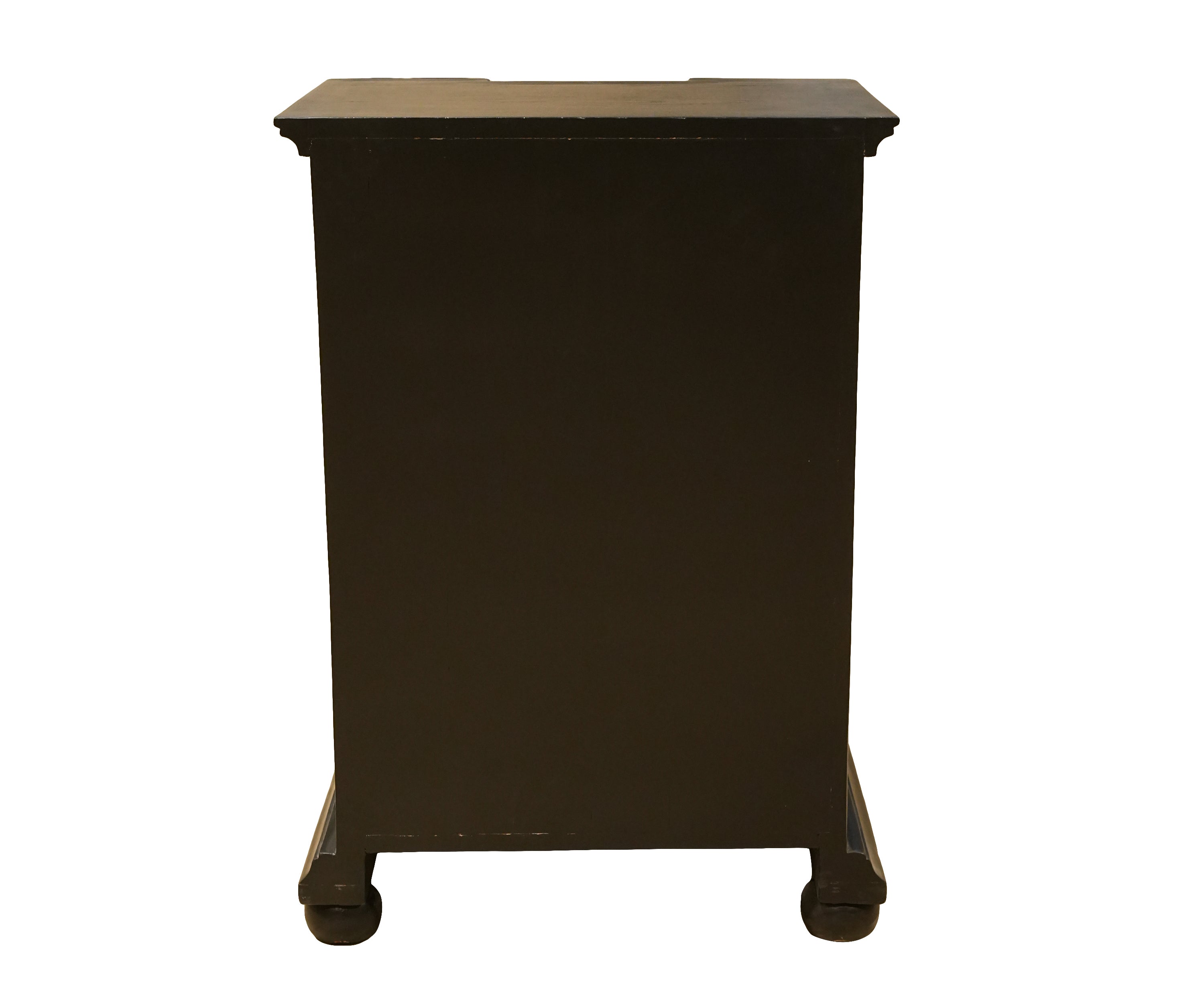 Wood 4-Drawer Night Stand with Classic Panel Front & Brass Knobss