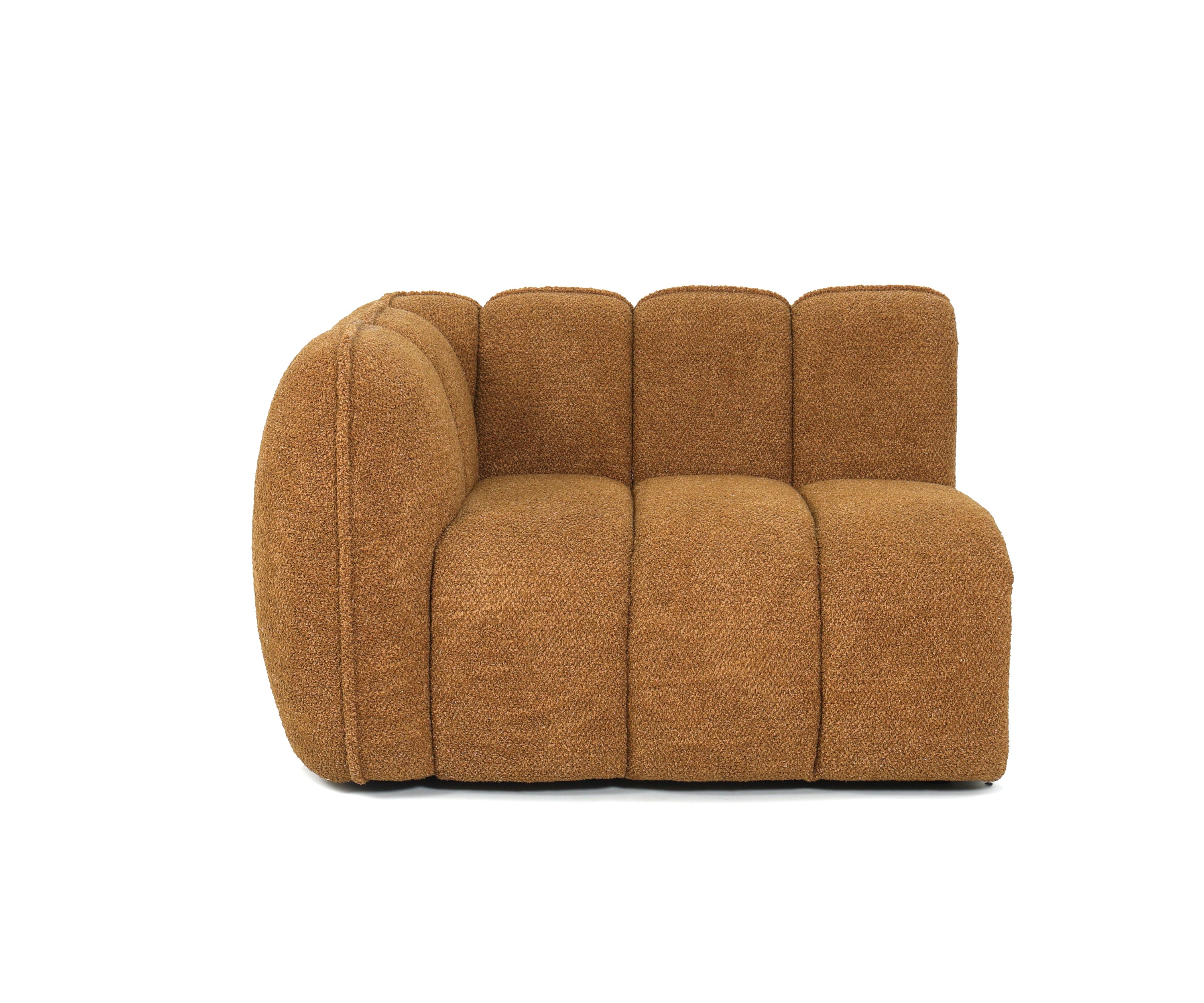 Bouclé Upholstered Channel-Tufted Sofa