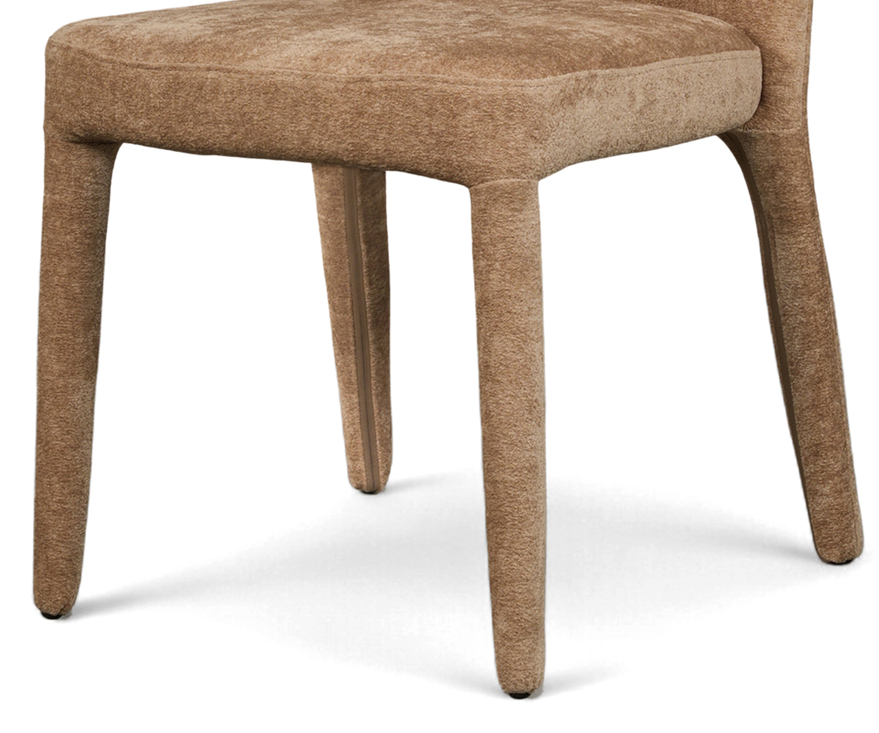 Beige Fully Upholstered Arched Back Dining Chair