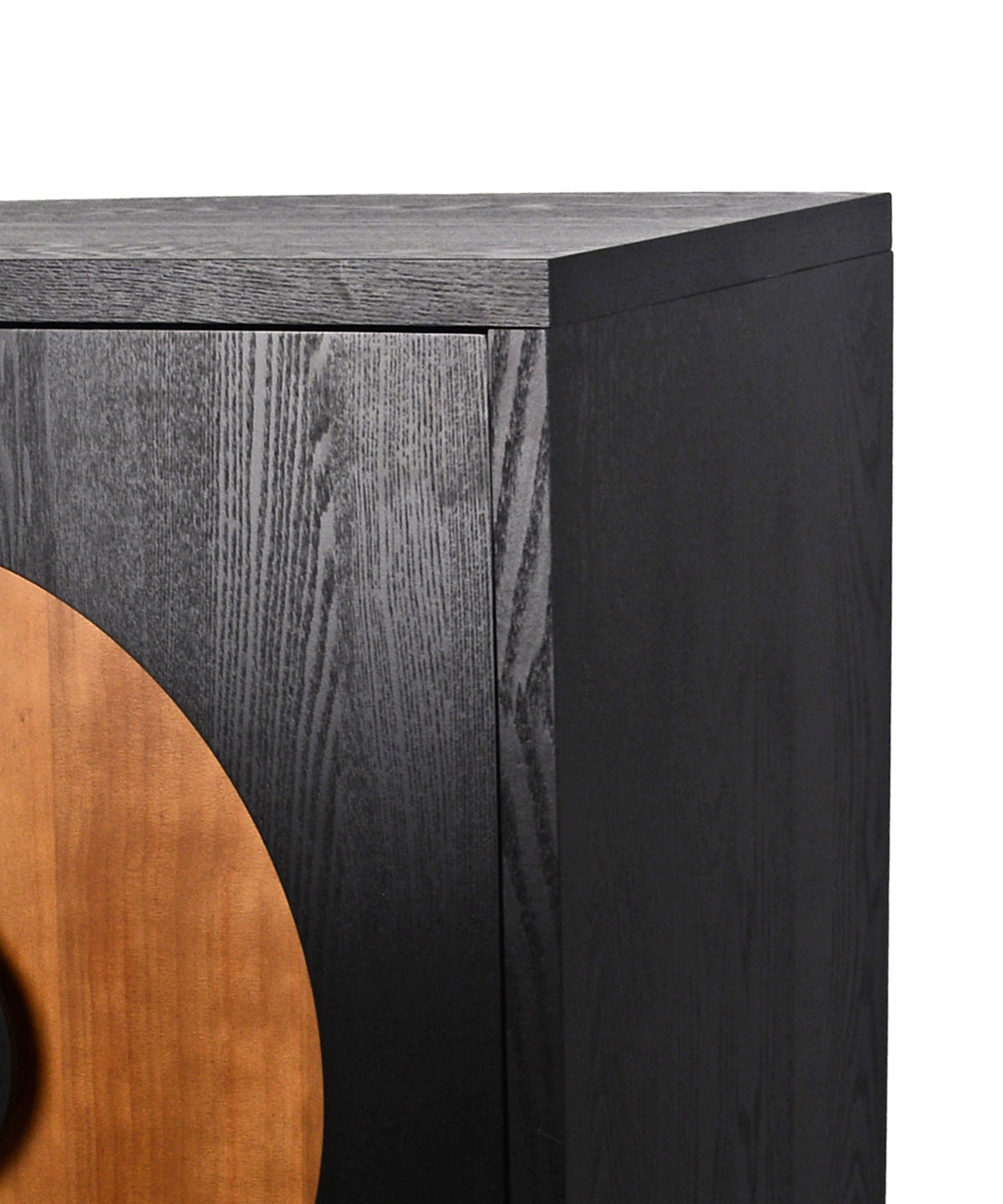 Dual Toned Circular Motif Accent Cabinet