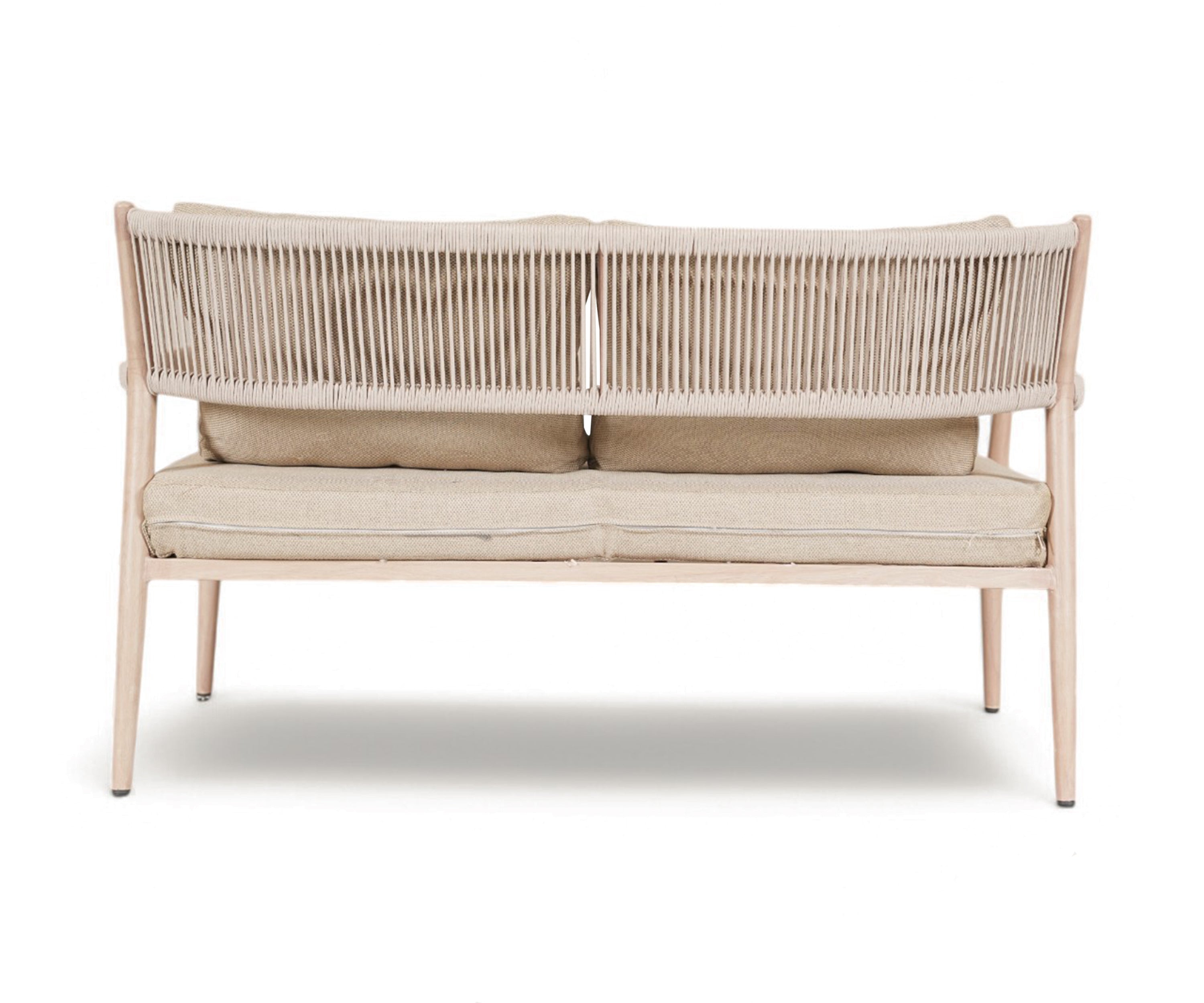 Modern Outdoor 2 Seater Sofa in Metal with Rope Detail