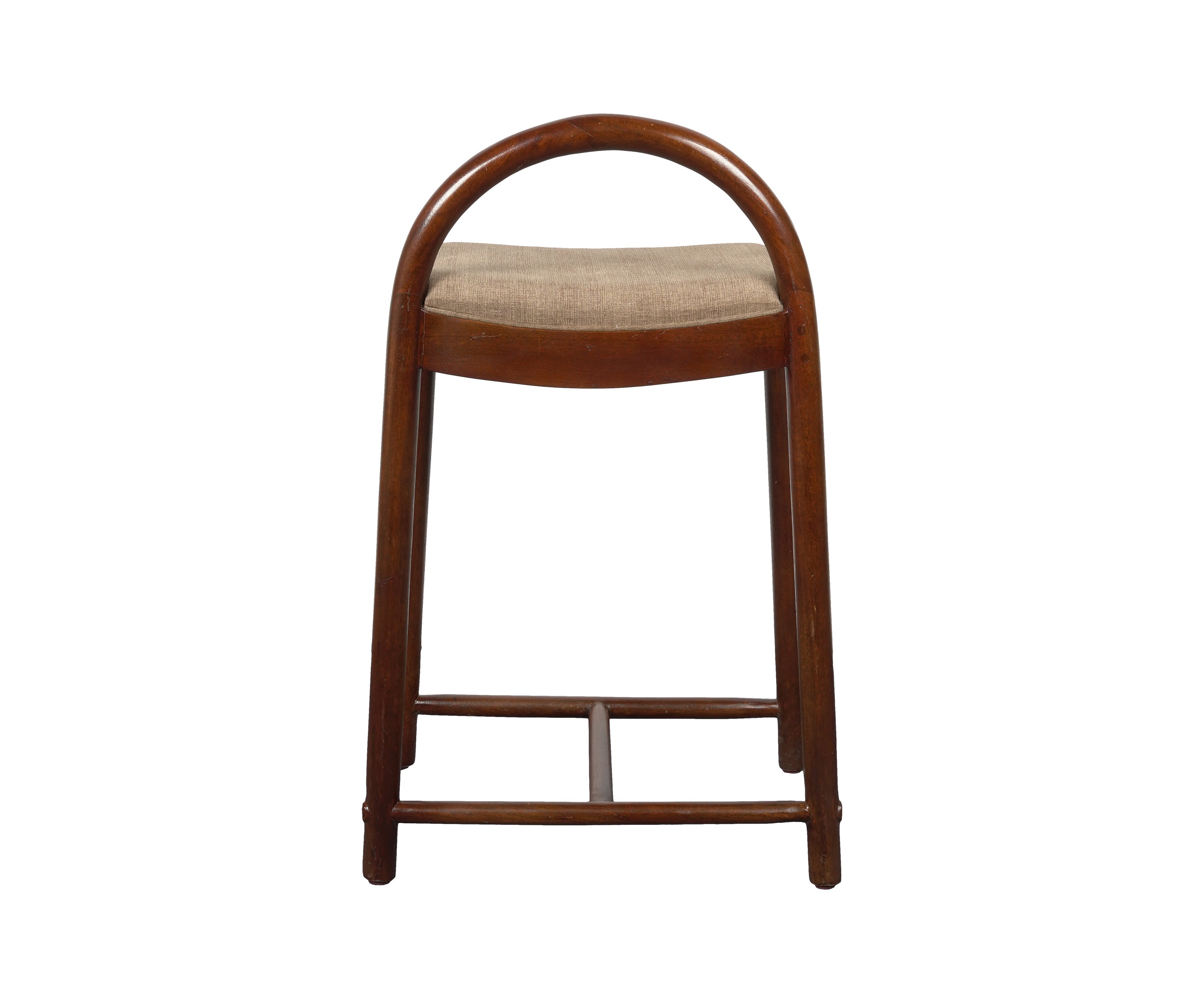 Arched Wooden Bar Chair with Upholstered Seat