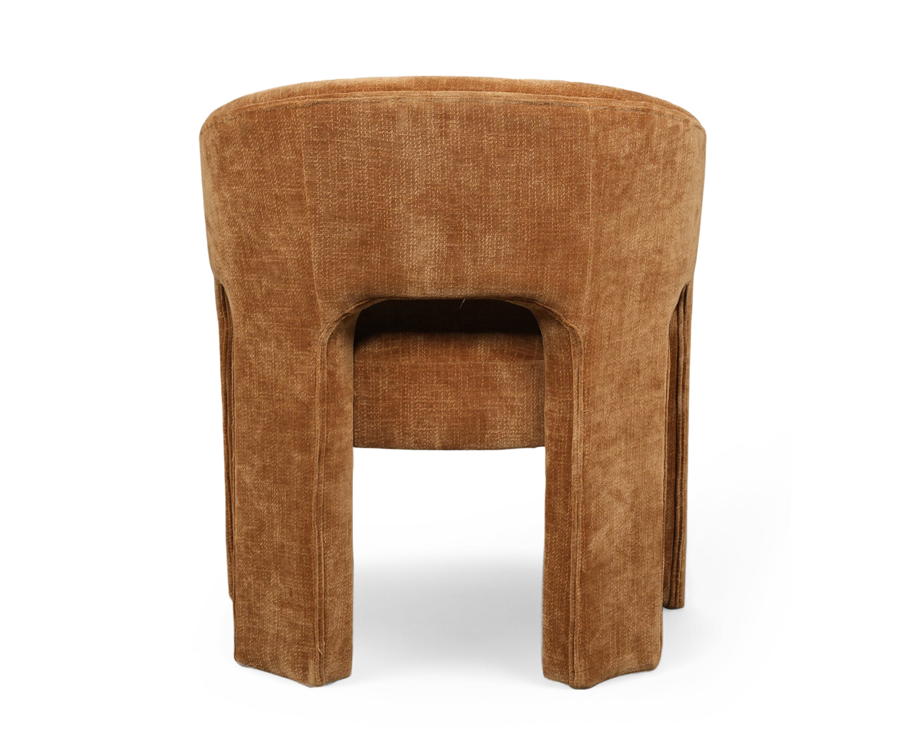 Camel Velvet Barrel Arm Chair