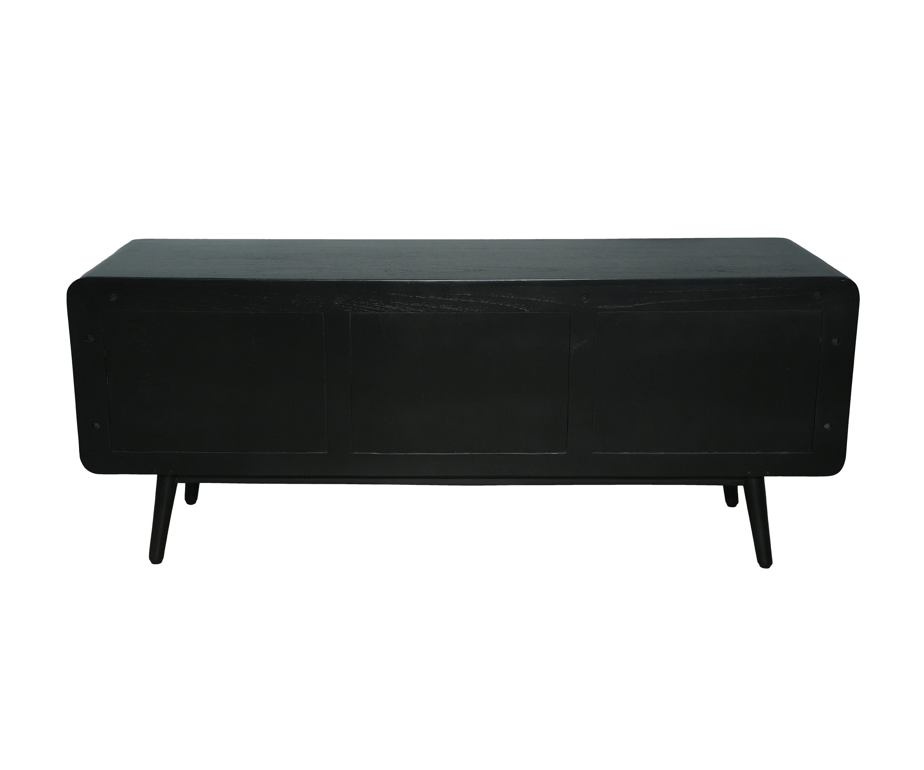 Black Fluted Rectangular TV Unit