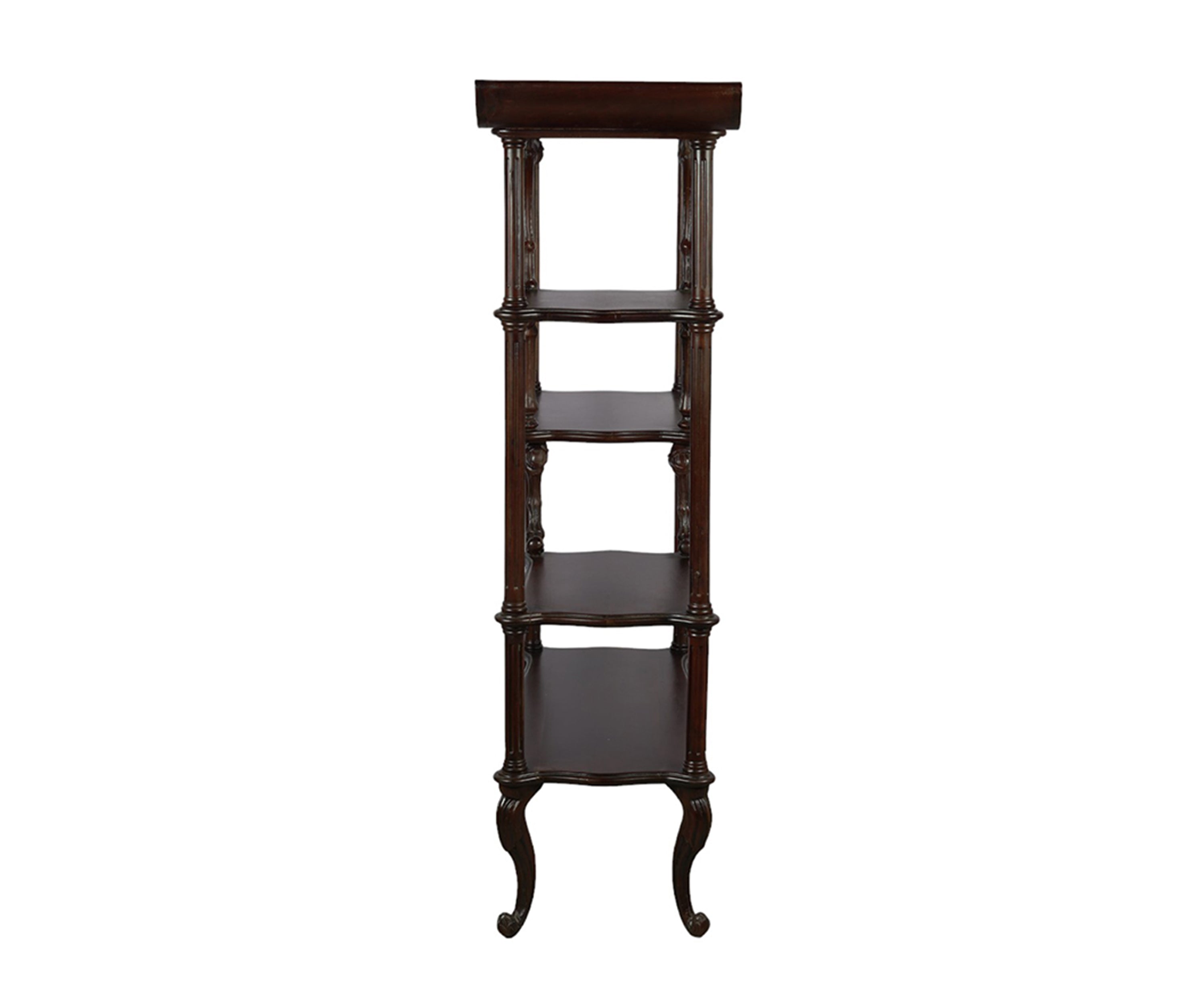 Modern Dark Wooden Display Shelf with Curved Legs