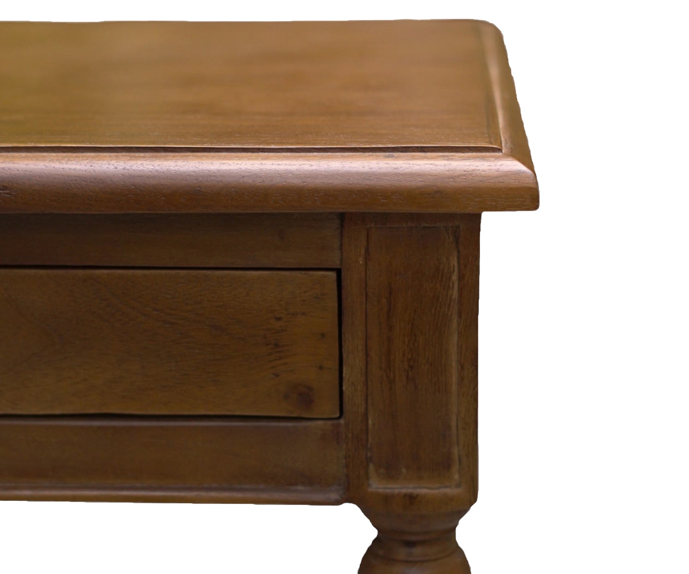 Walnut Cane Shelf Bed Side Table with Single Drawer