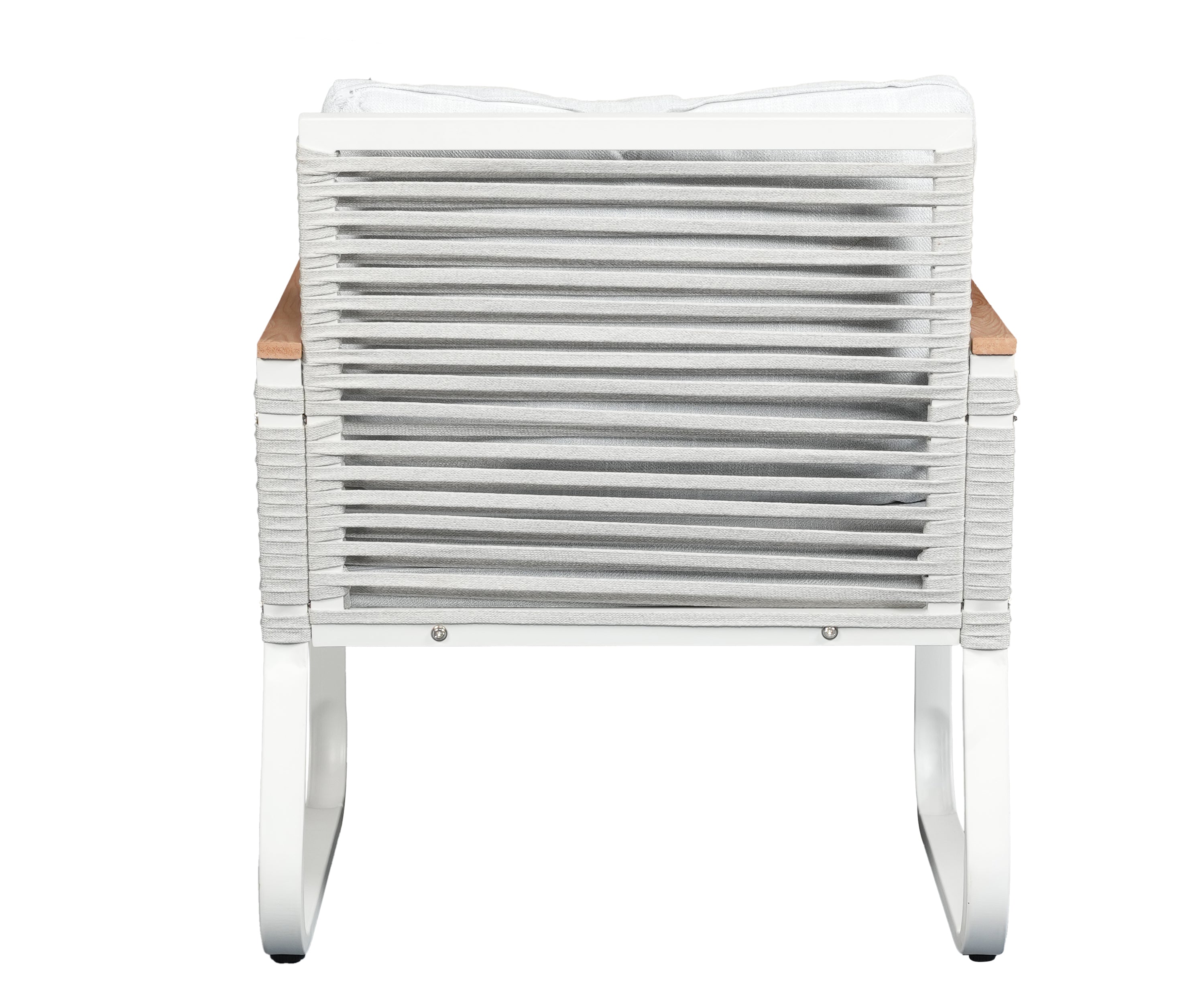 Contemporary Outdoor Accent Sofa in White Finish