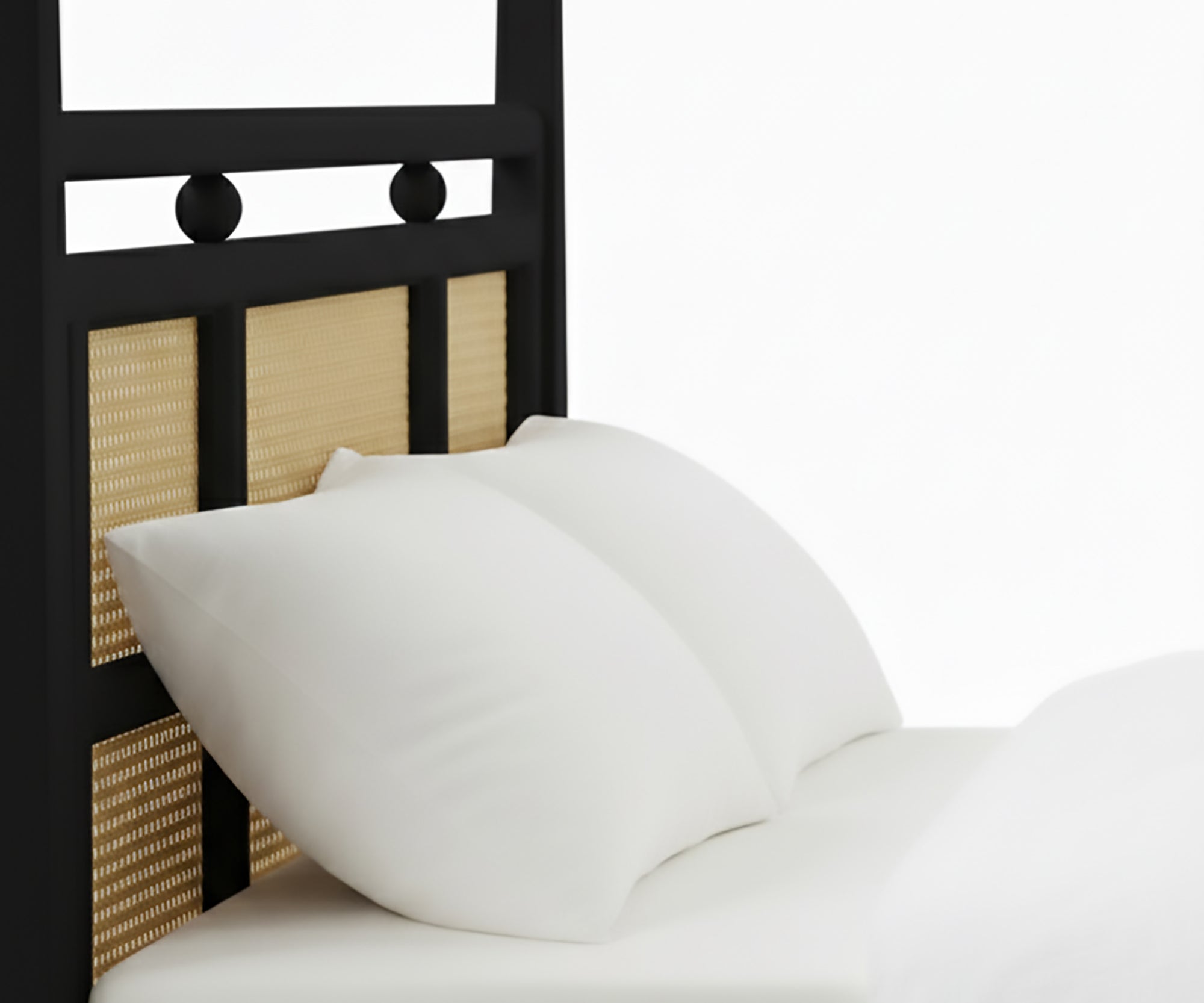 Noir Acacia Wood Cane Poster Bed