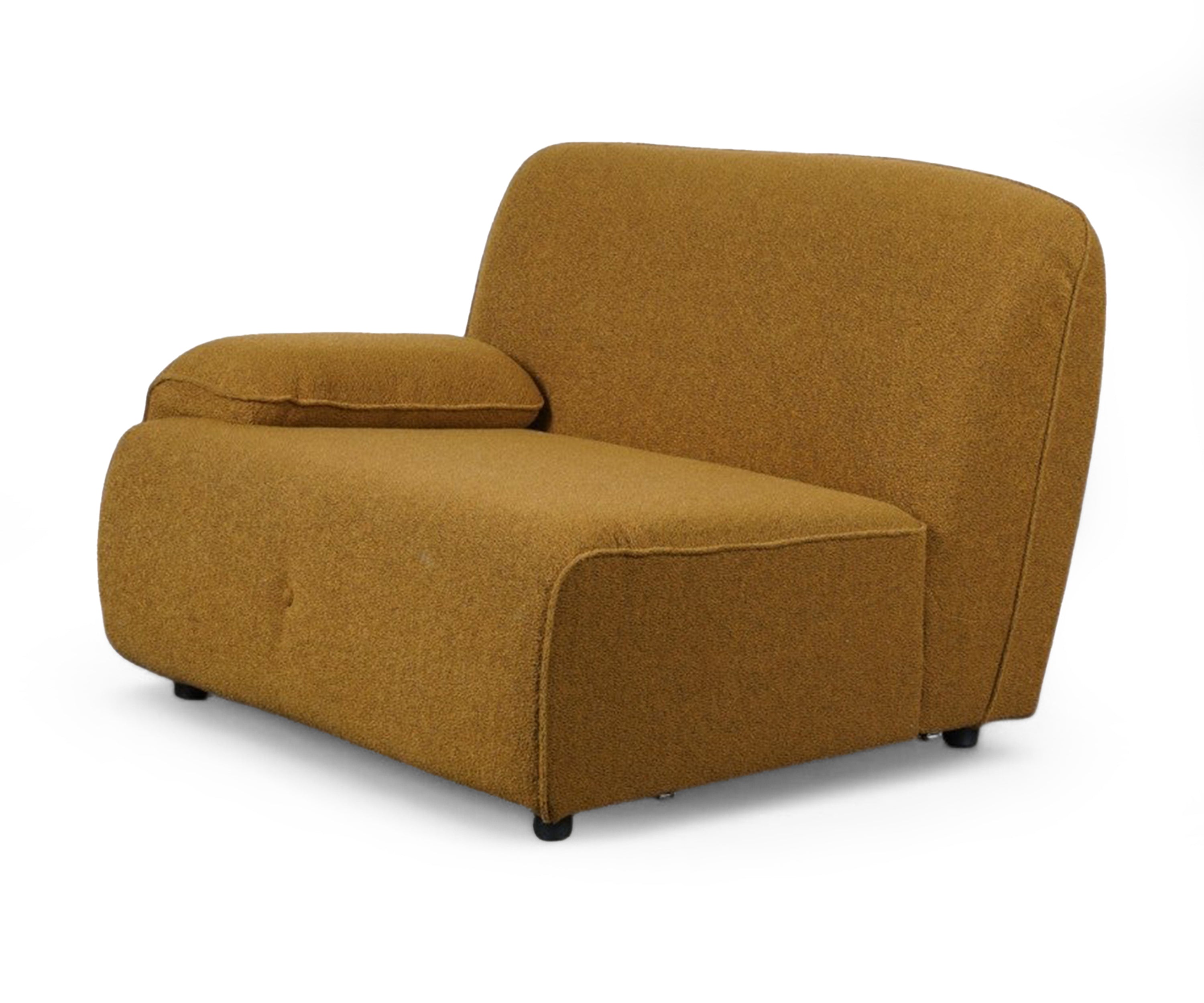 Curved End Bouclé 3 Seater Sofa