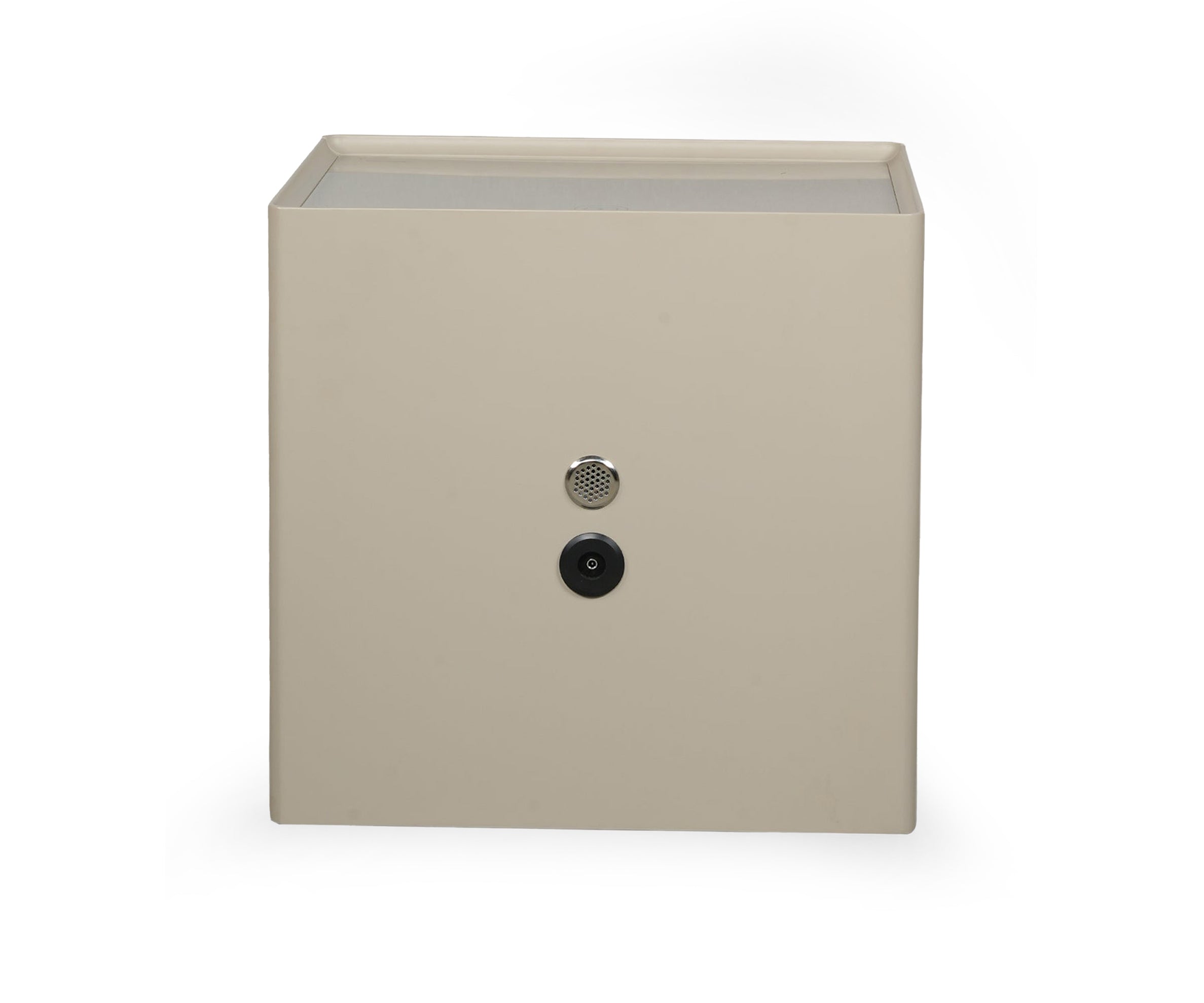 Taupe Cube 3-Drawer Bed Side Table