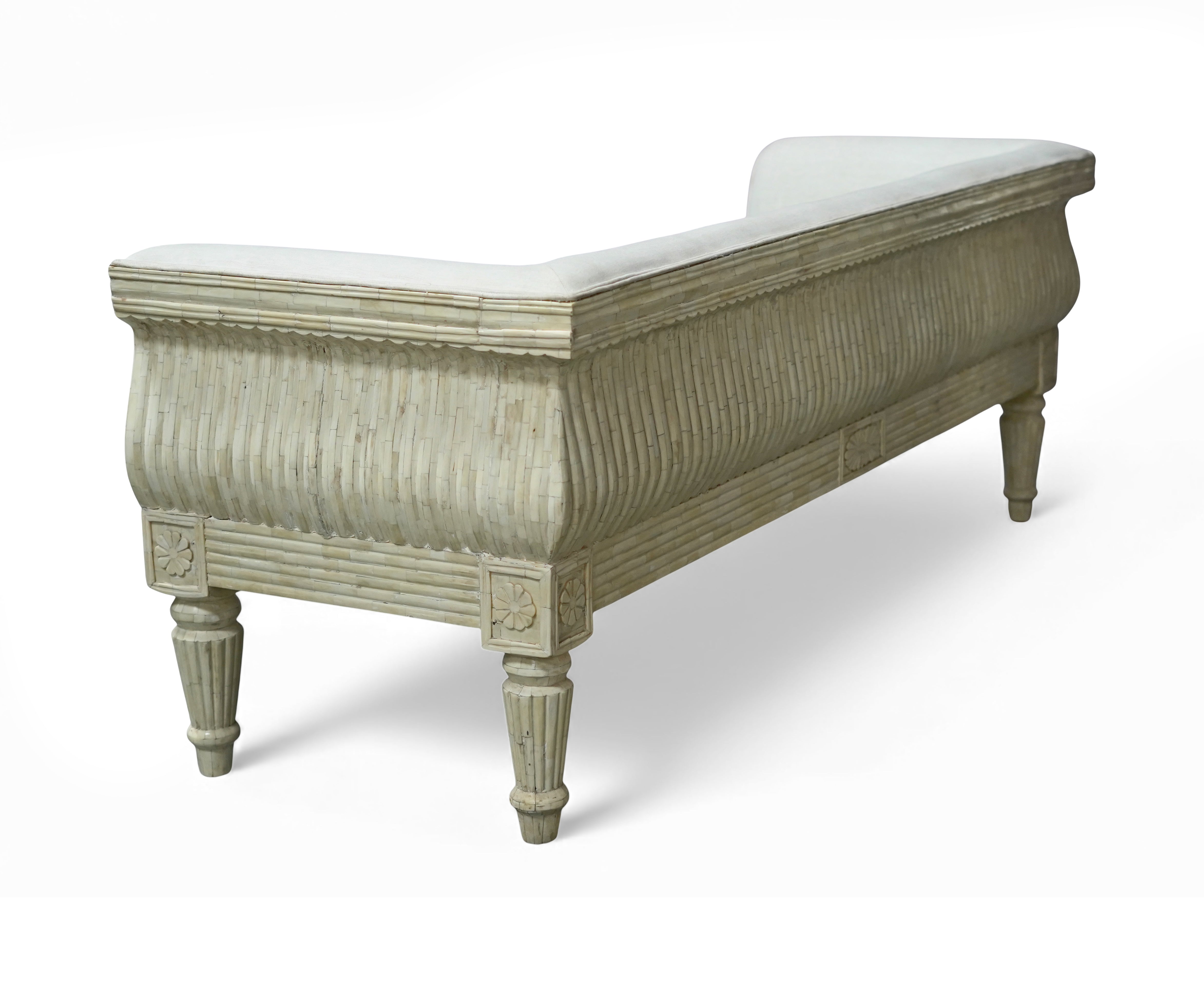 Bone Inlay Linen 3 Seater Sofa