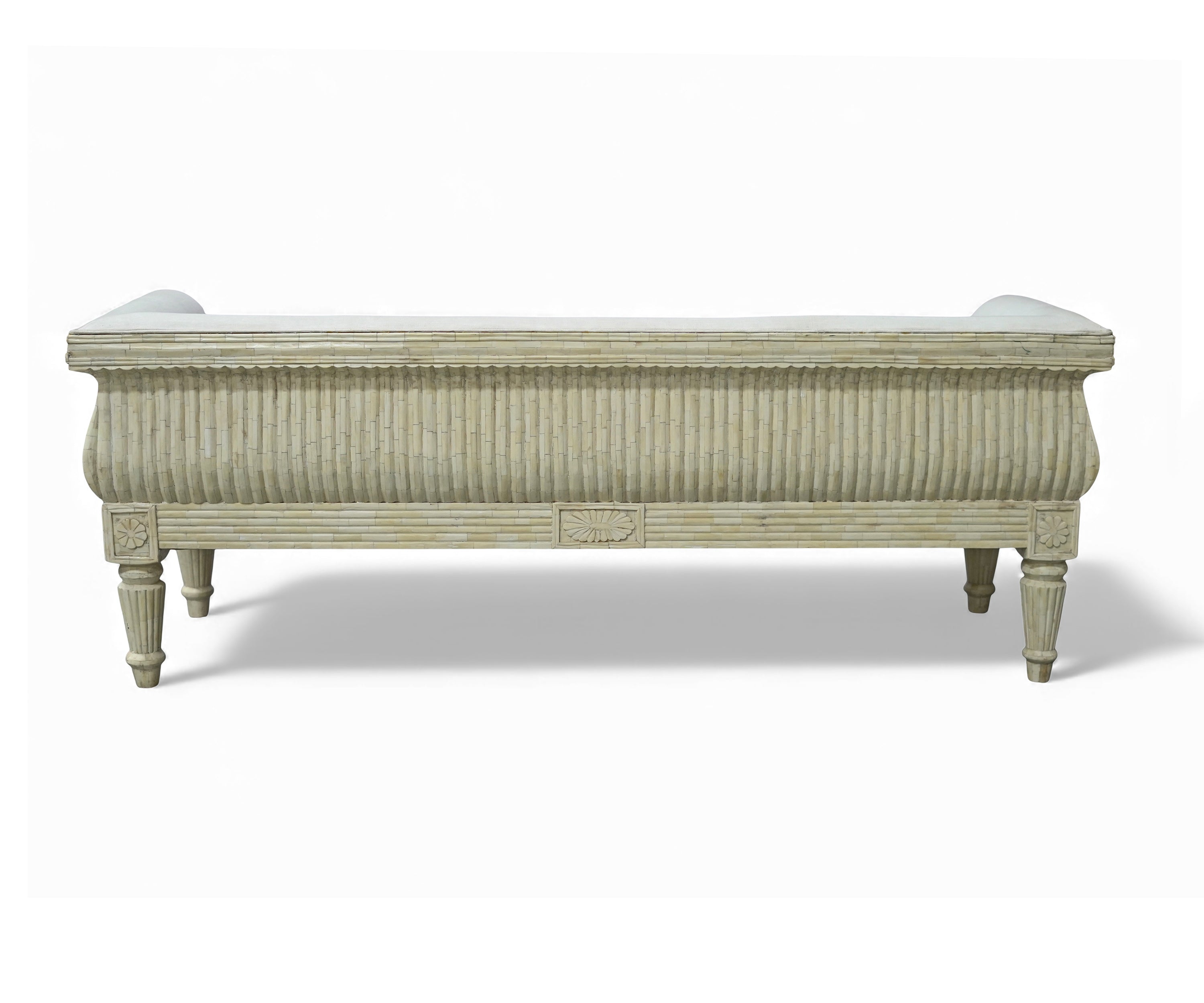 Bone Inlay Linen 3 Seater Sofa
