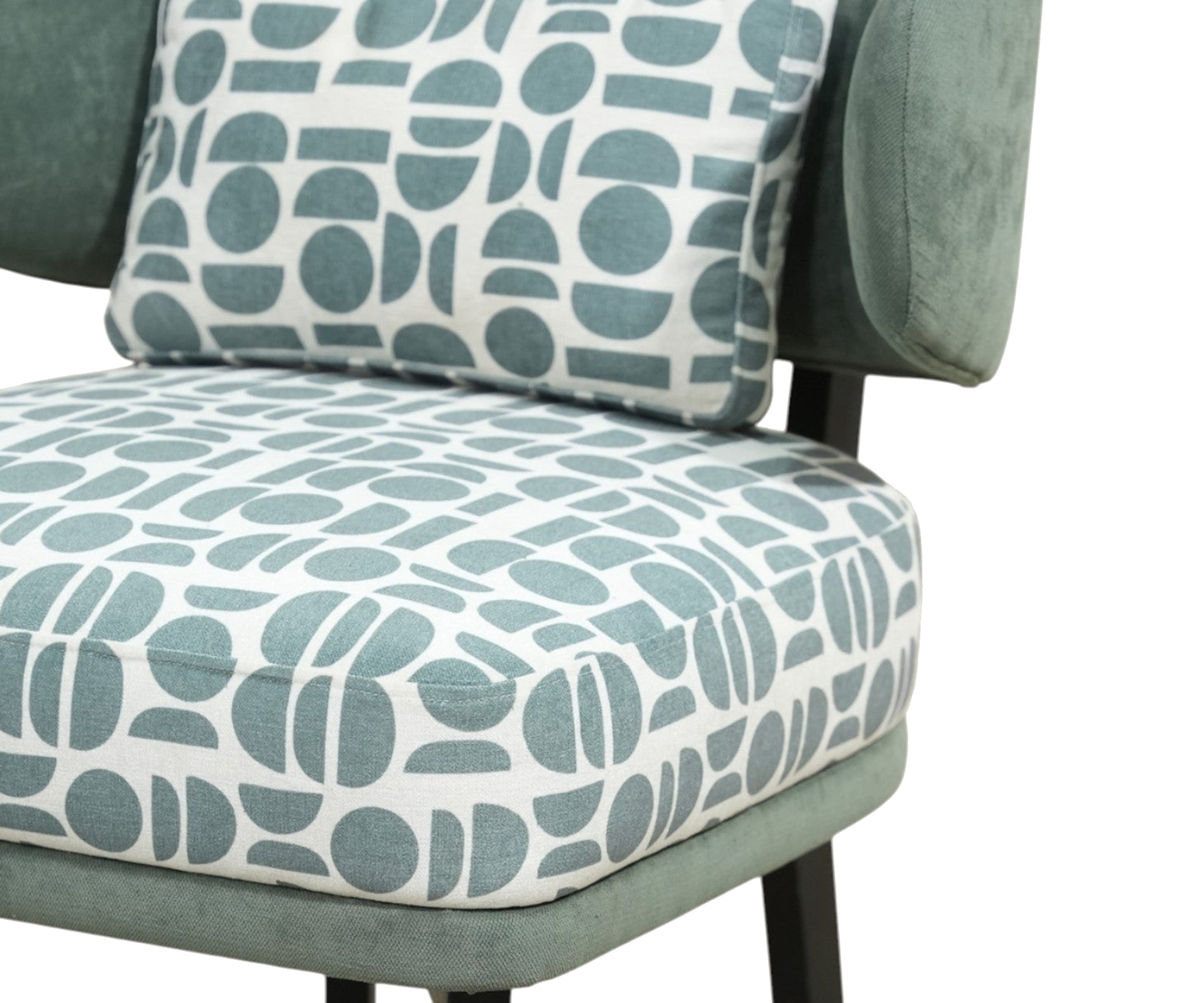 Sage Cotton Printed Accent Chair