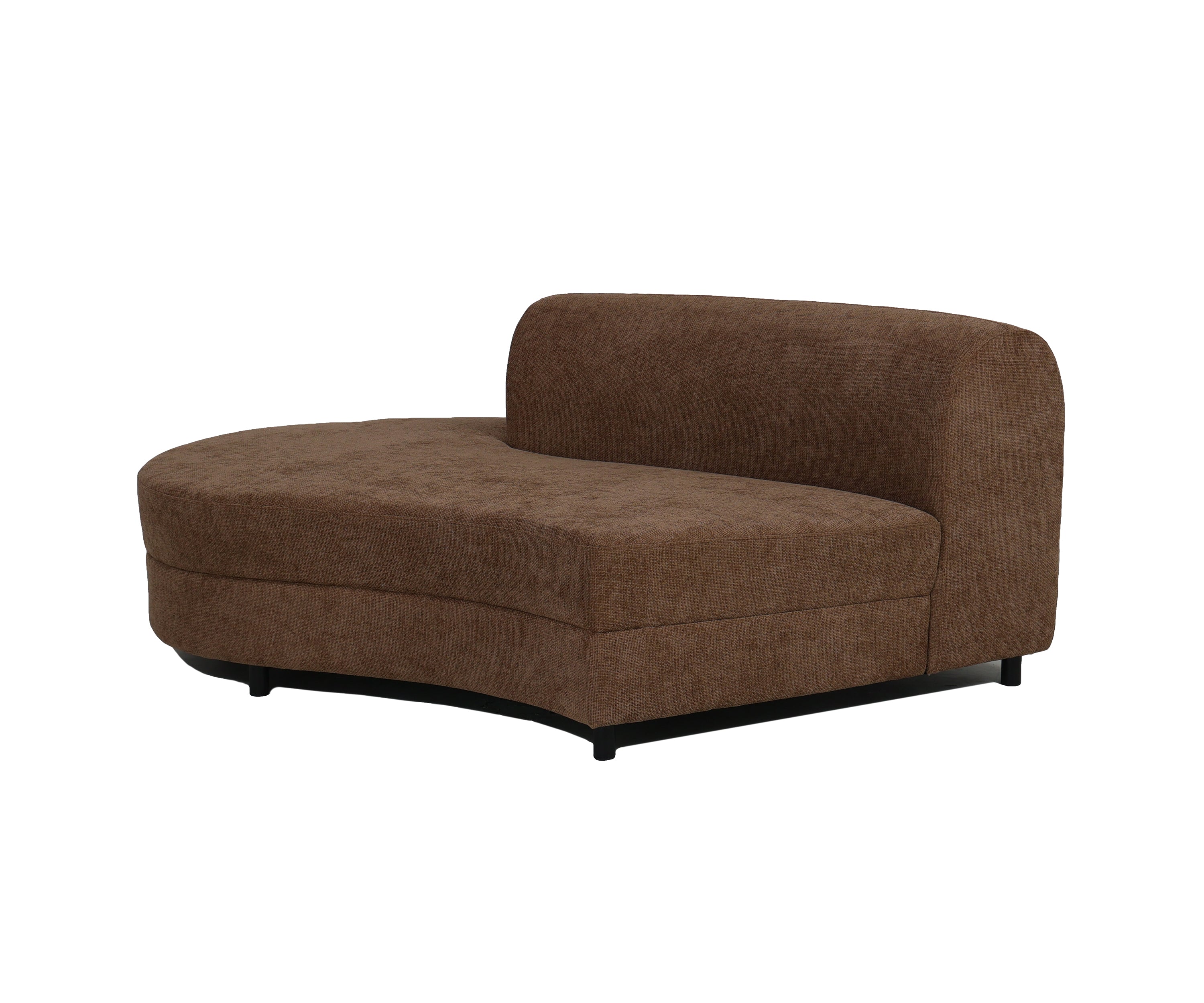 Bouclé Curved Sectional Sofa in Warm Mocha Brown