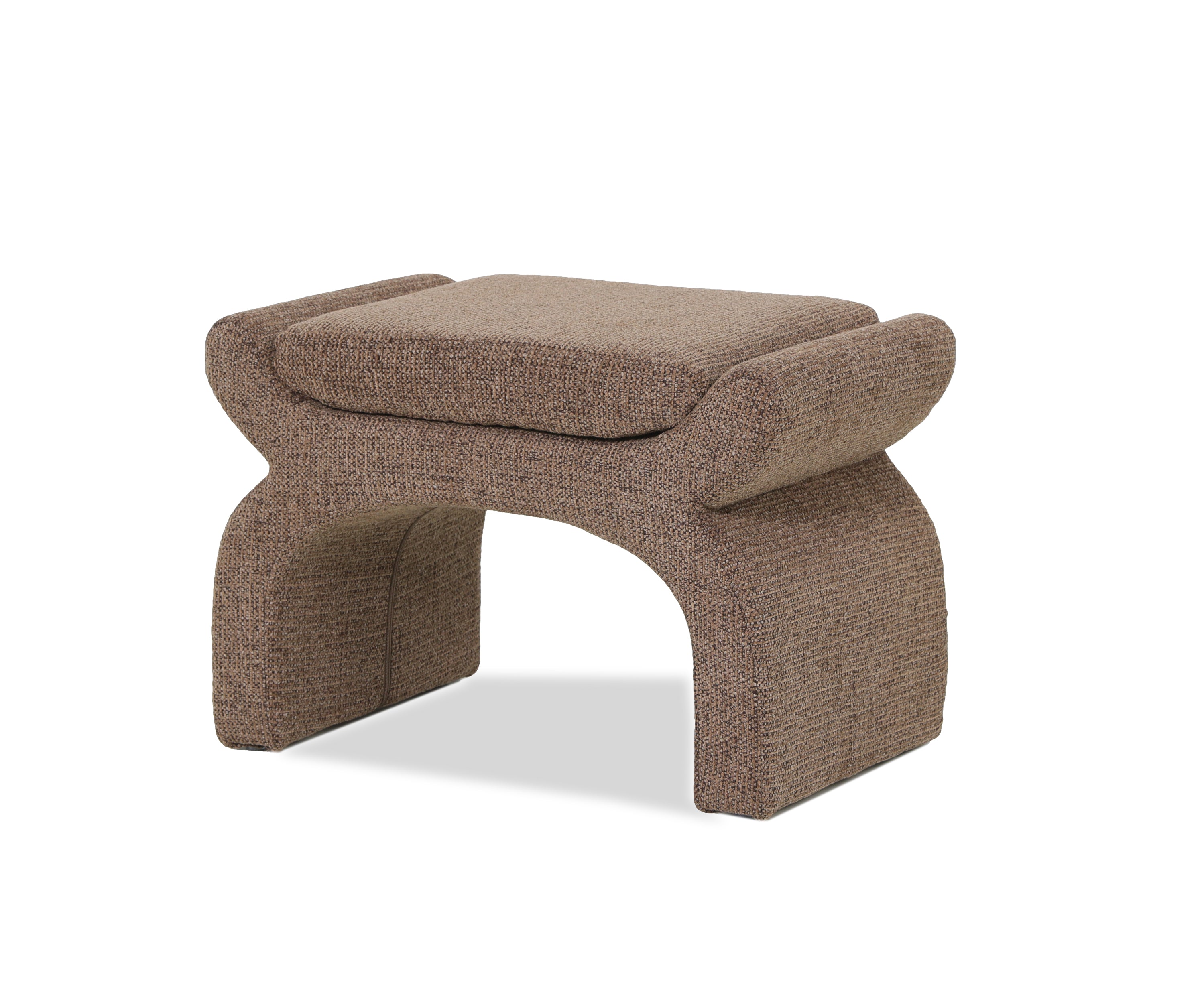 Arch Ottoman Stool in Mocha Chenille