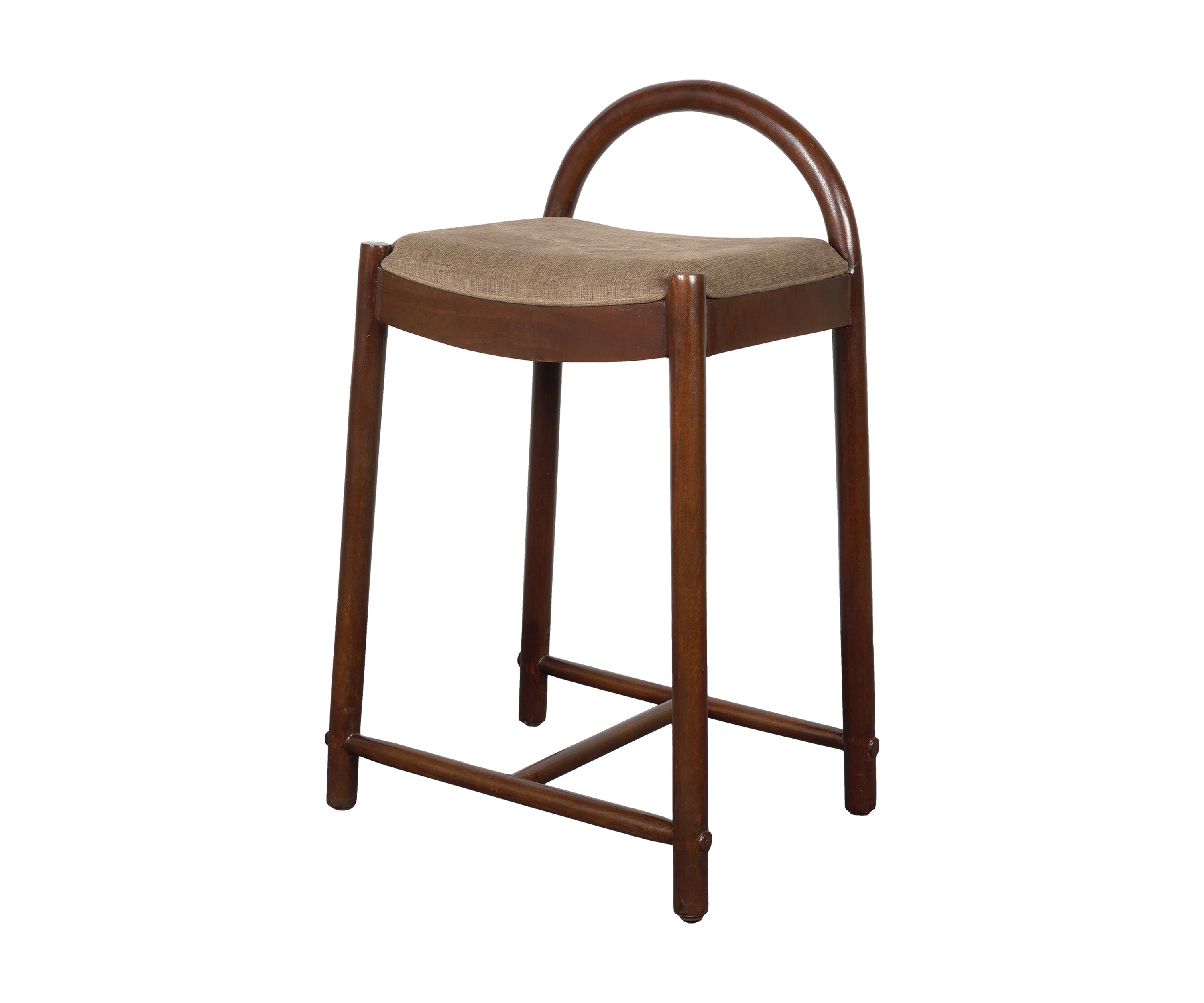 Arched Wooden Bar Chair with Upholstered Seat