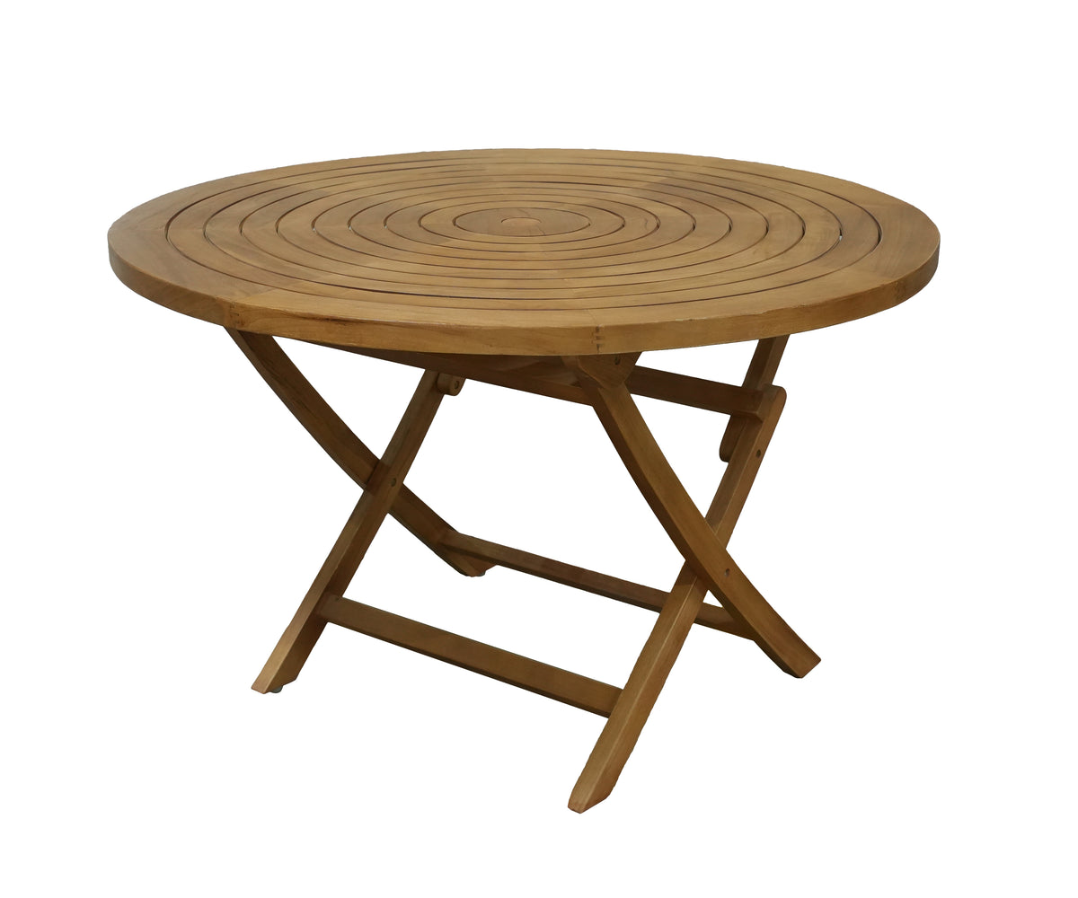 Concentric Circle Teak Outdoor Dinner Table