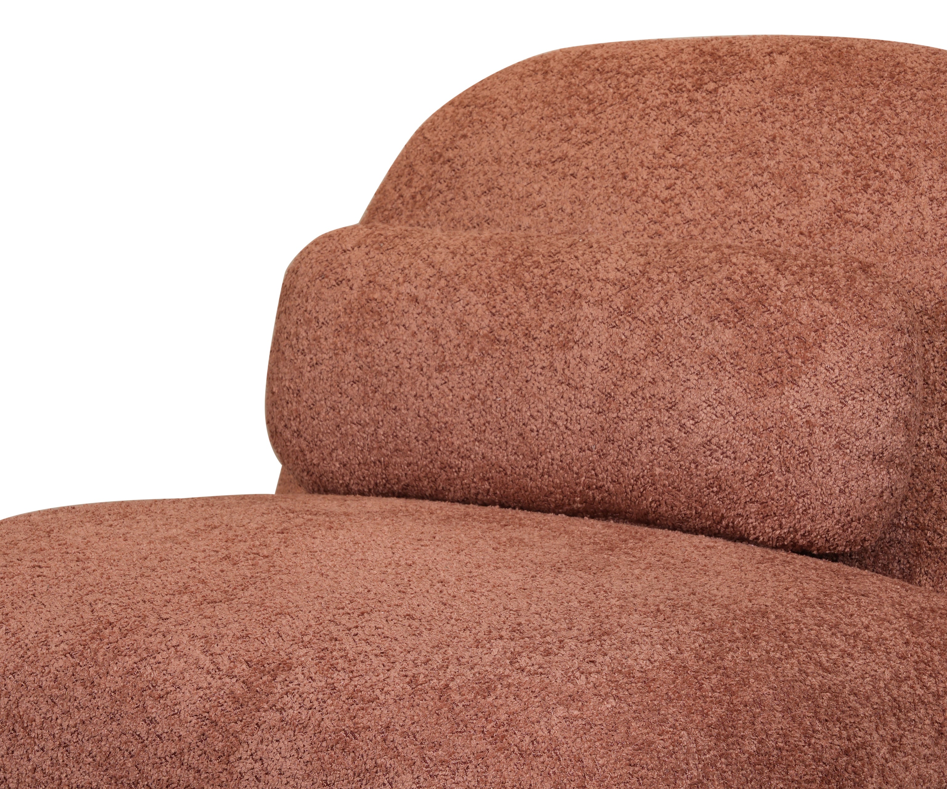 Rust Bouclé Swivel Lounge Chair