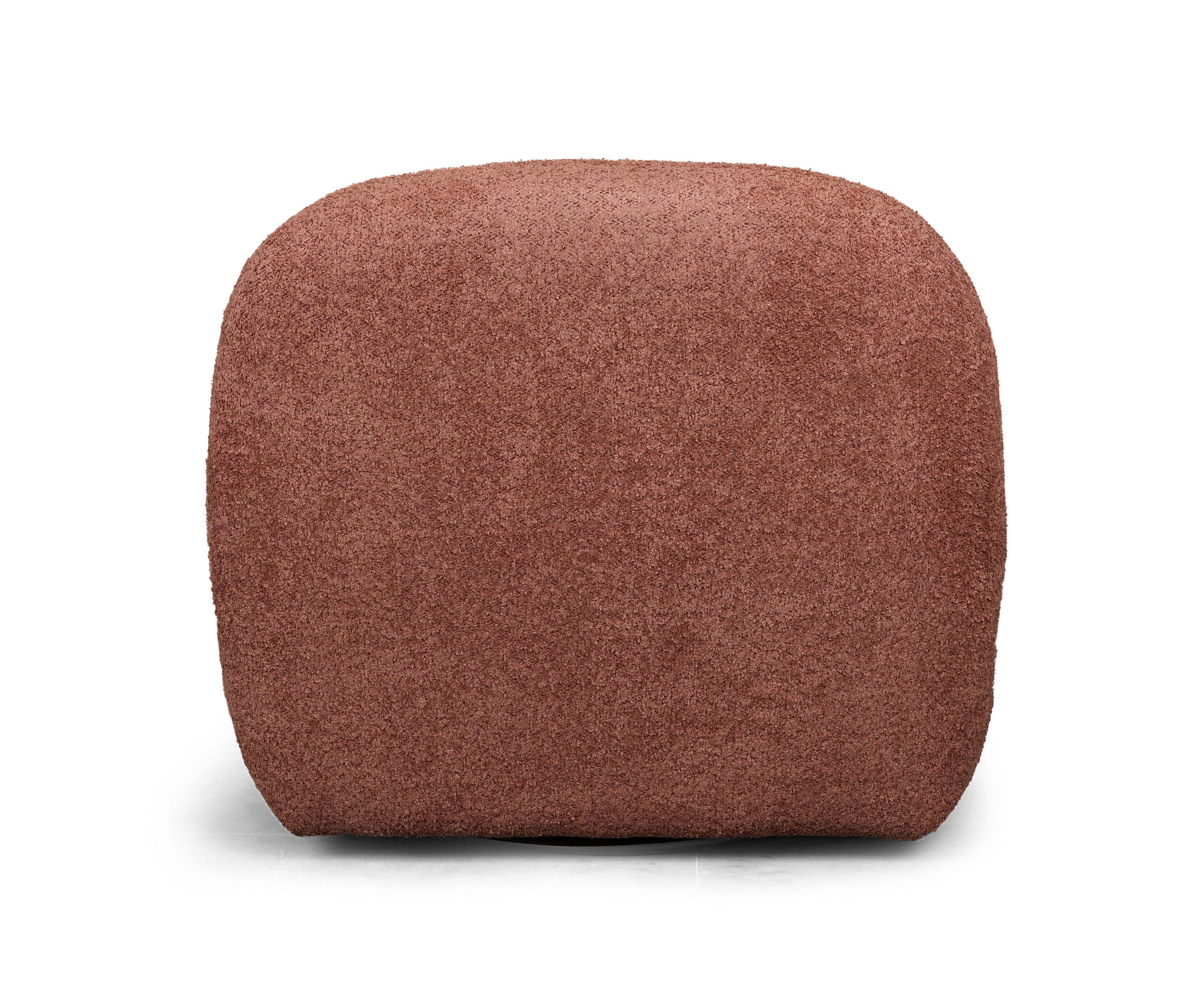 Rust Bouclé Swivel Lounge Chair