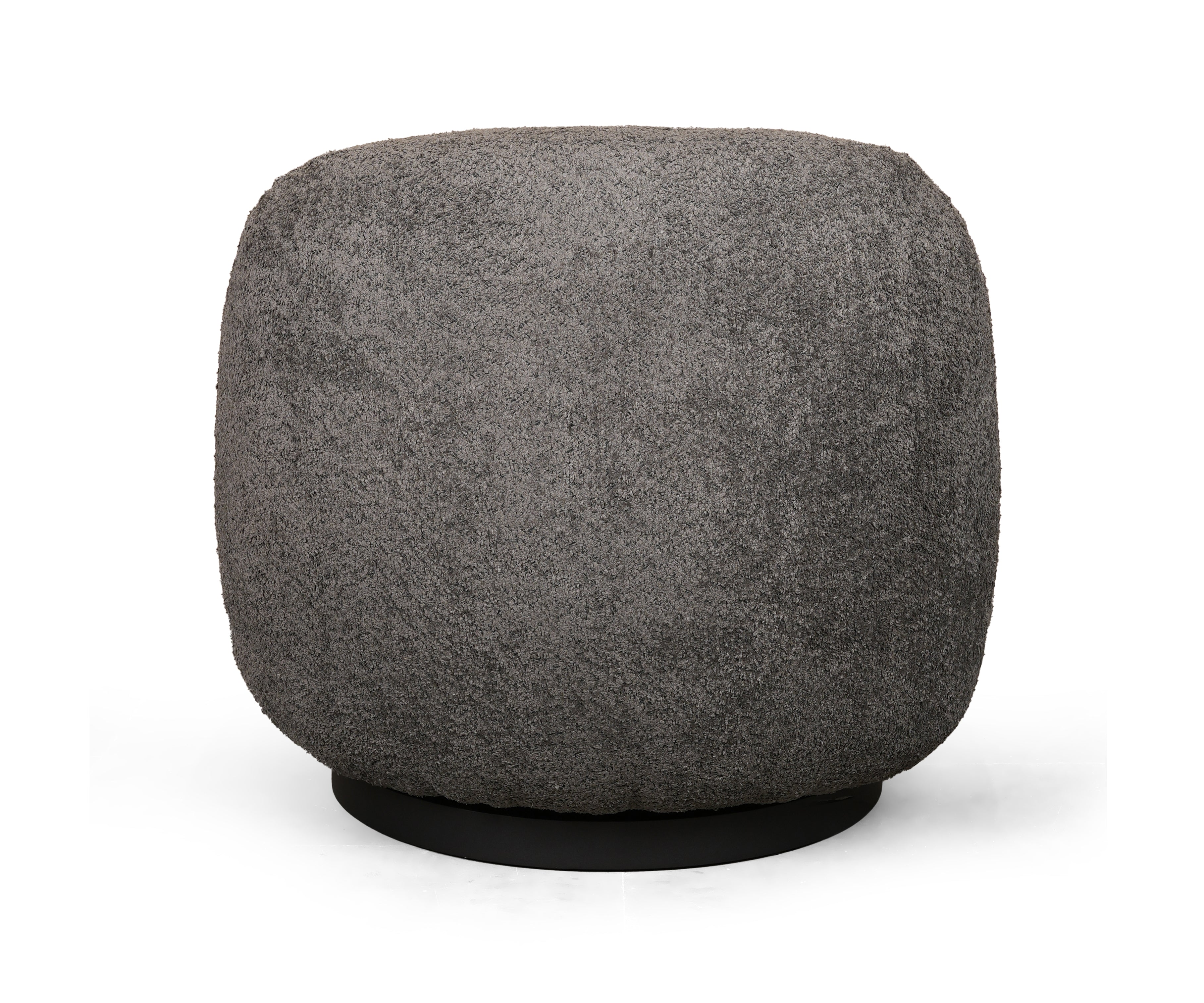 Charcoal Bouclé Swivel Lounge Chair