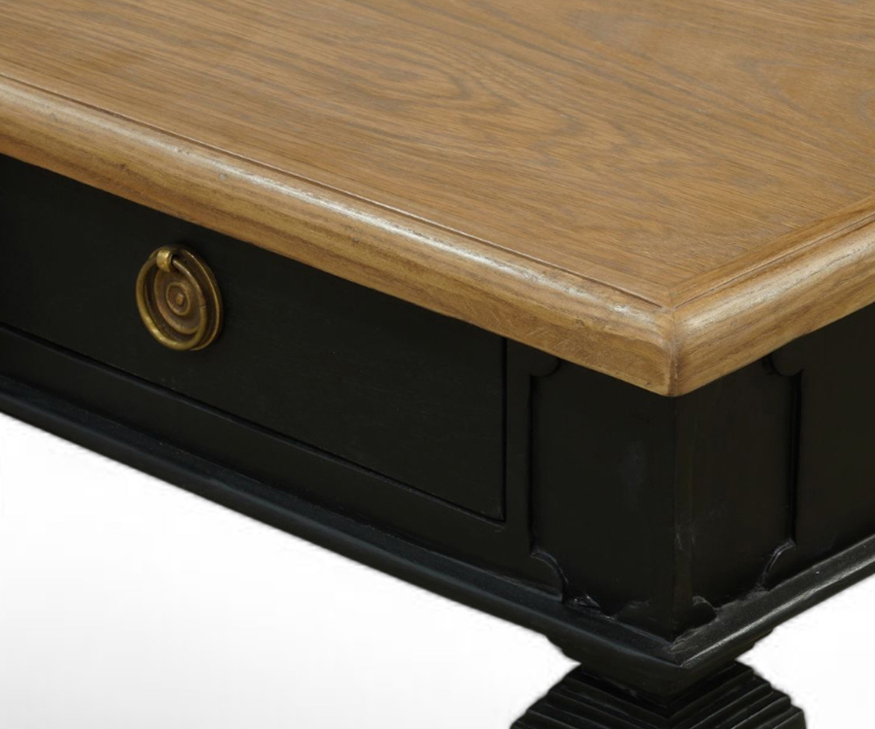 French Style Two-Tone Solid Wood Console Table with 3 Drawers and Shelf